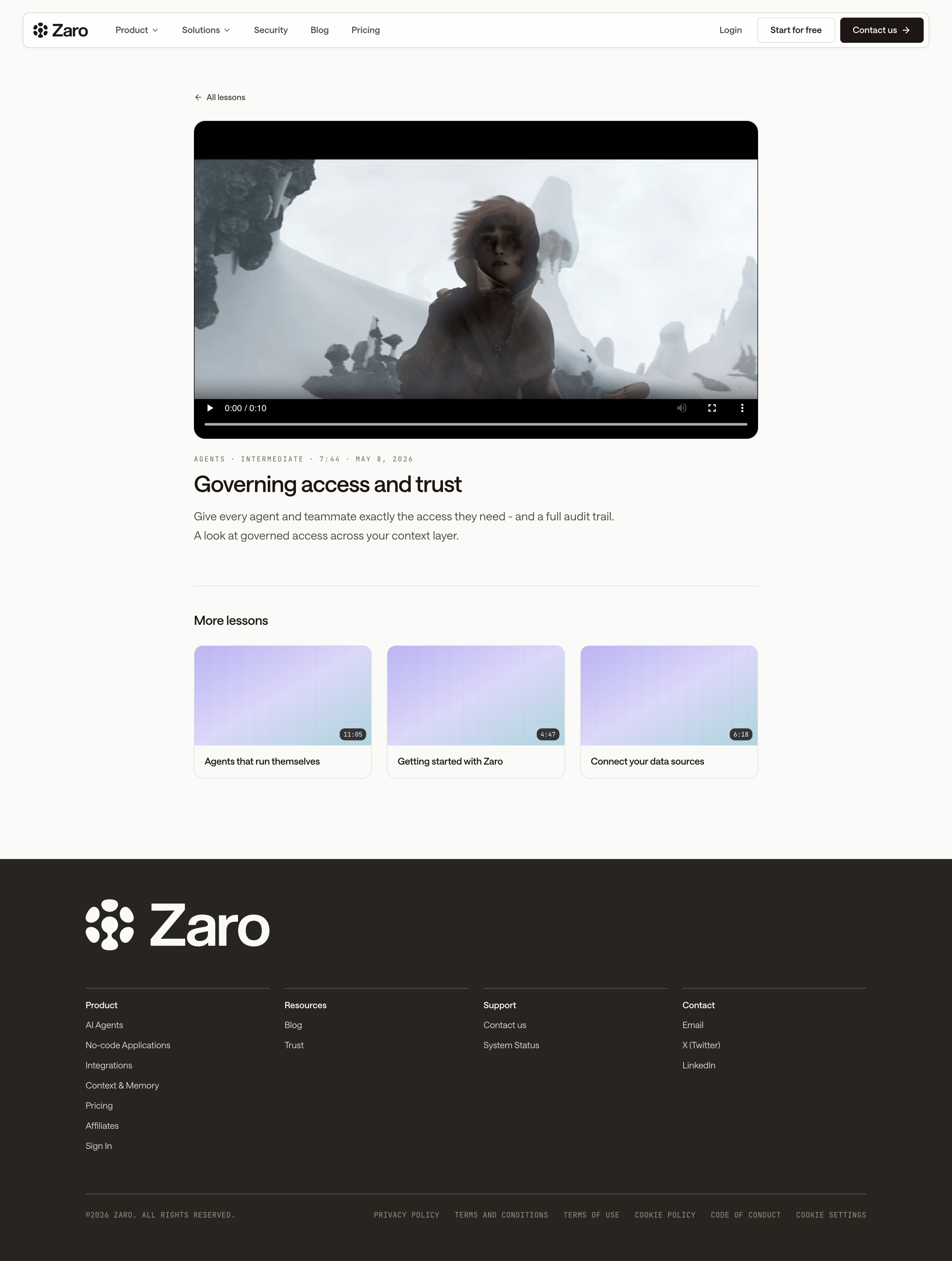 Zaro - Governing access and trust - Zaro screen