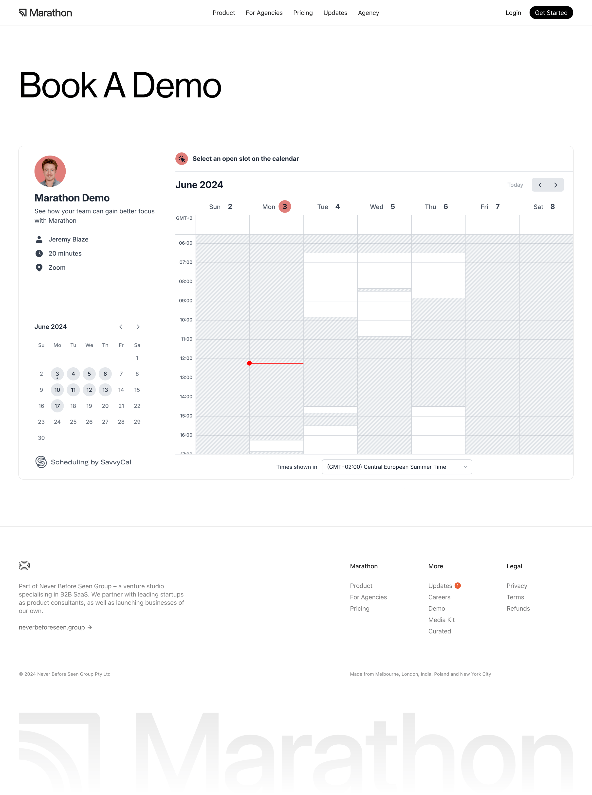 Marathon - Book A Demo – Marathon screen