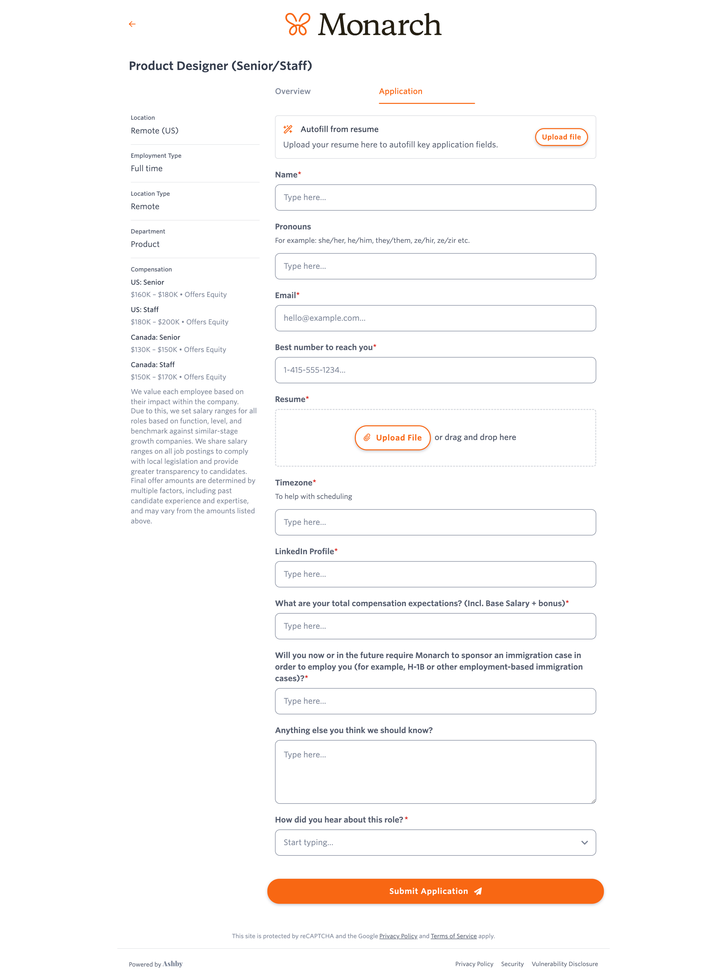 Monarch - Product Designer (SeniorStaff) @ Monarch Money screen