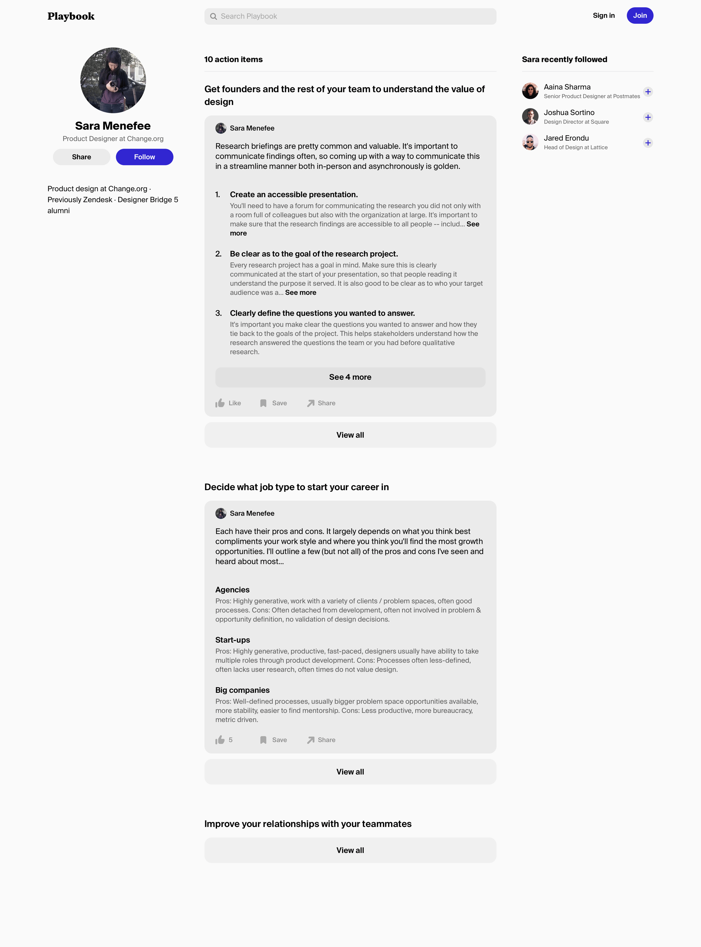 Playbook - Playbook – Sara Menefee screen