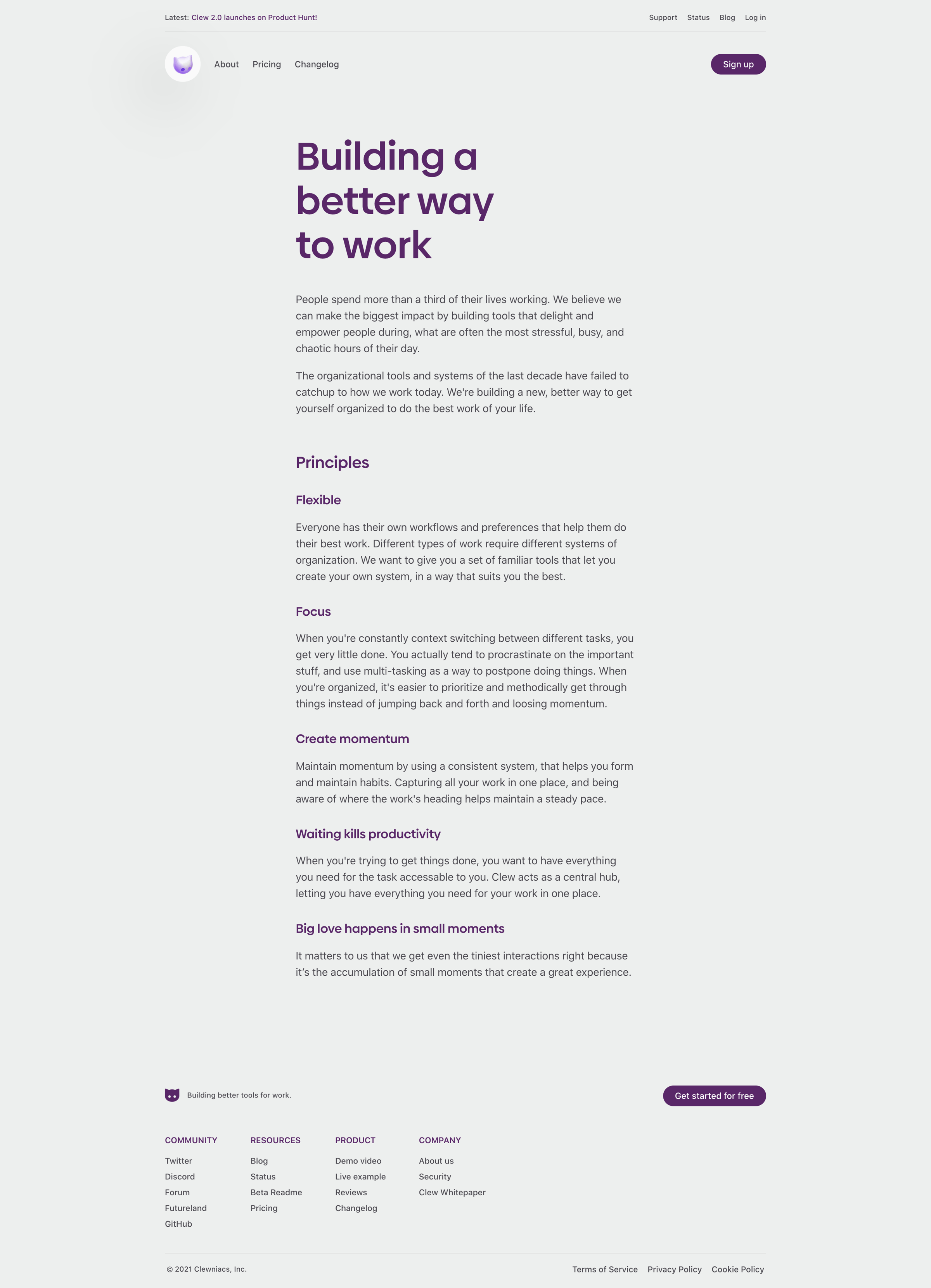 Clew - A Better Way to Work · Clew screen