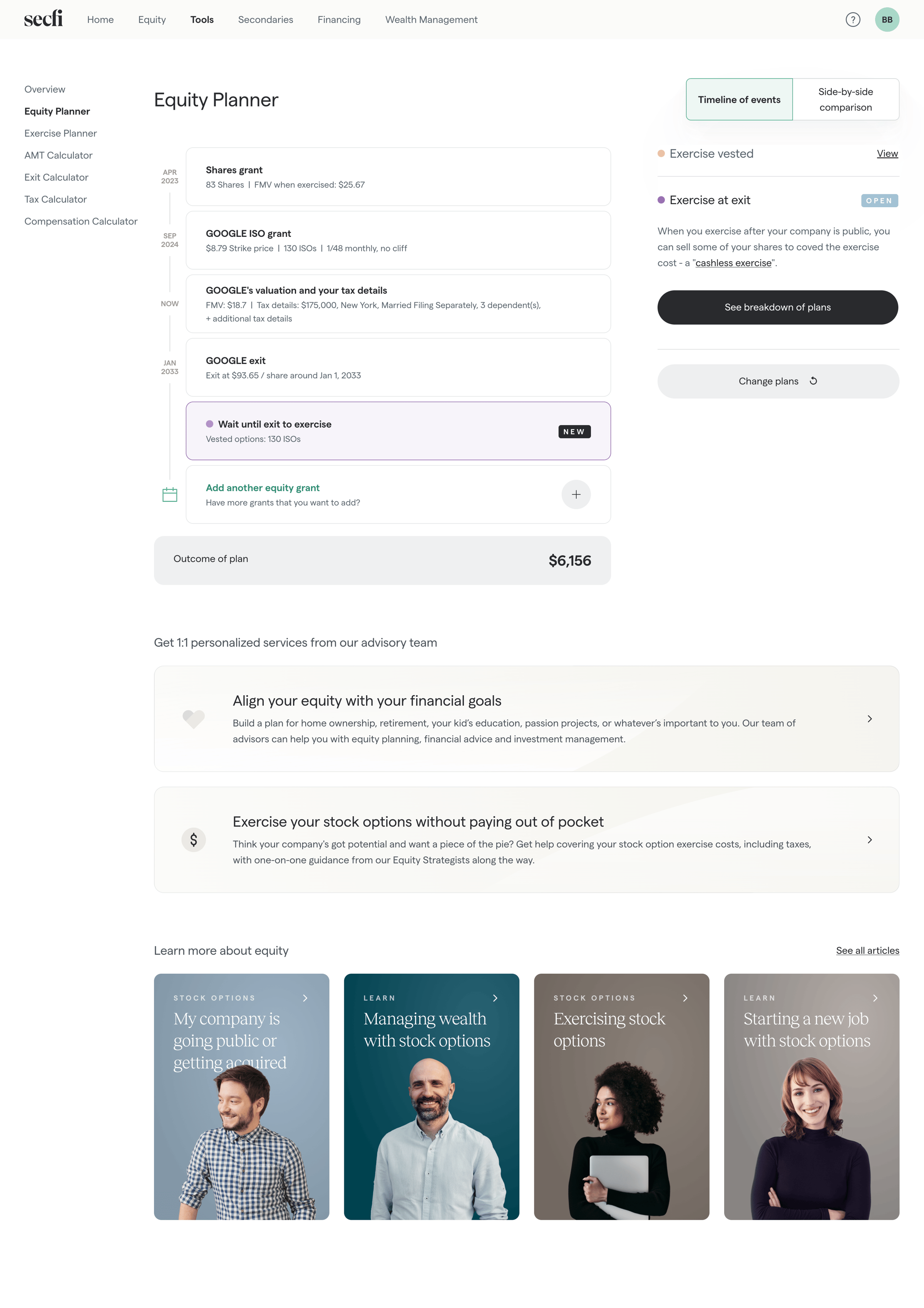 Equity Planner | Secfi from Secfi