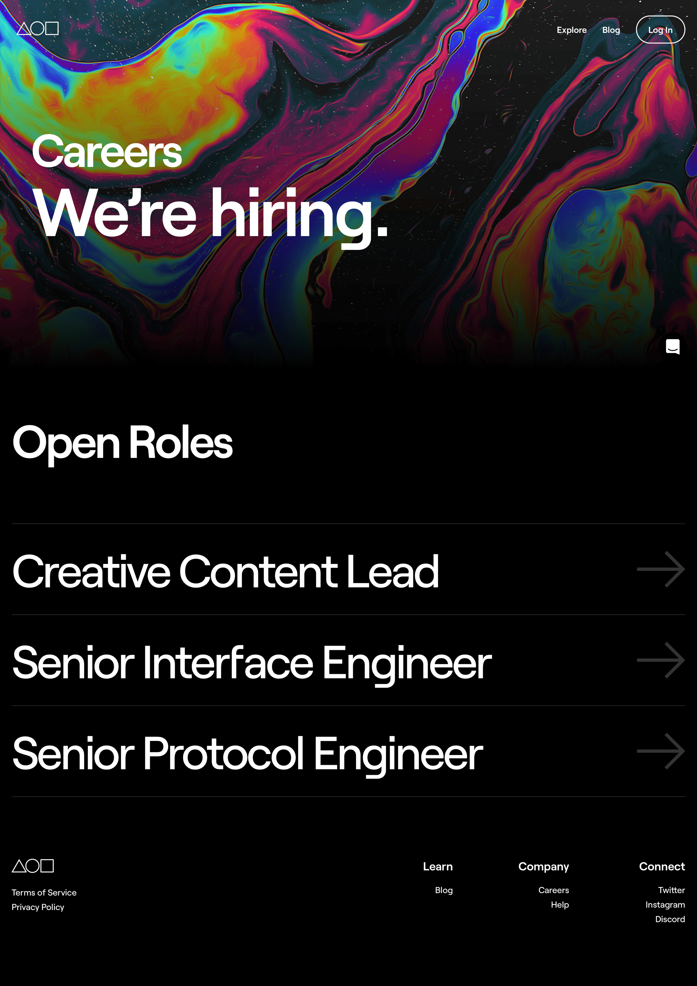 Foundation - Careers screen