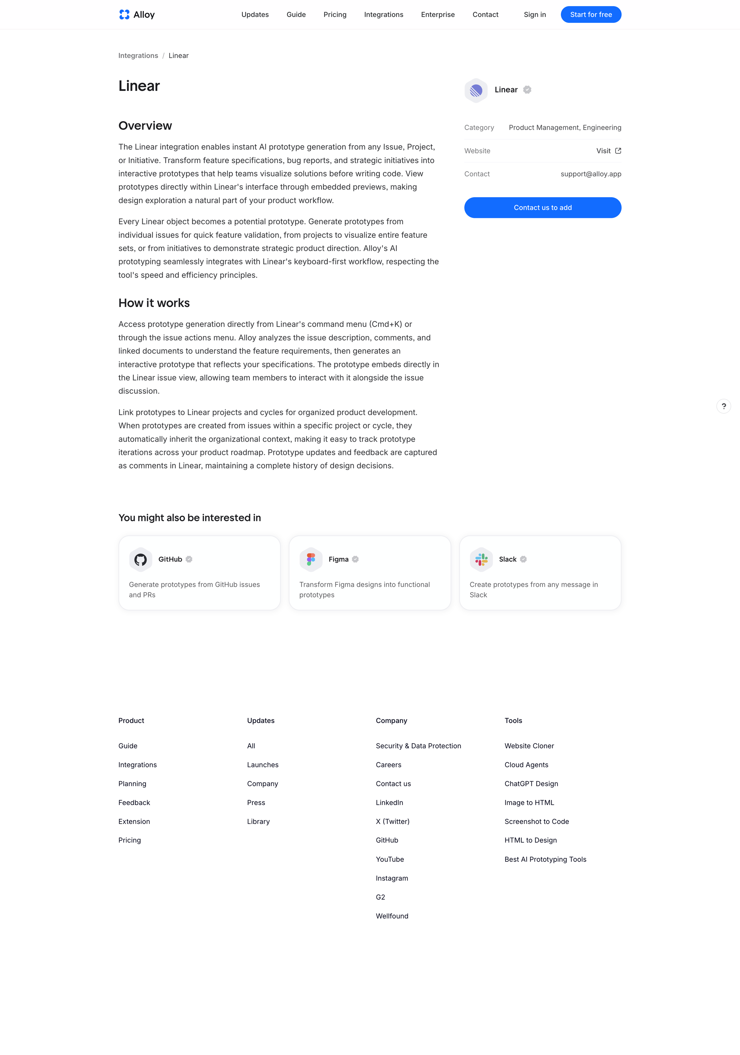 Alloy - Linear Integration · Alloy screen