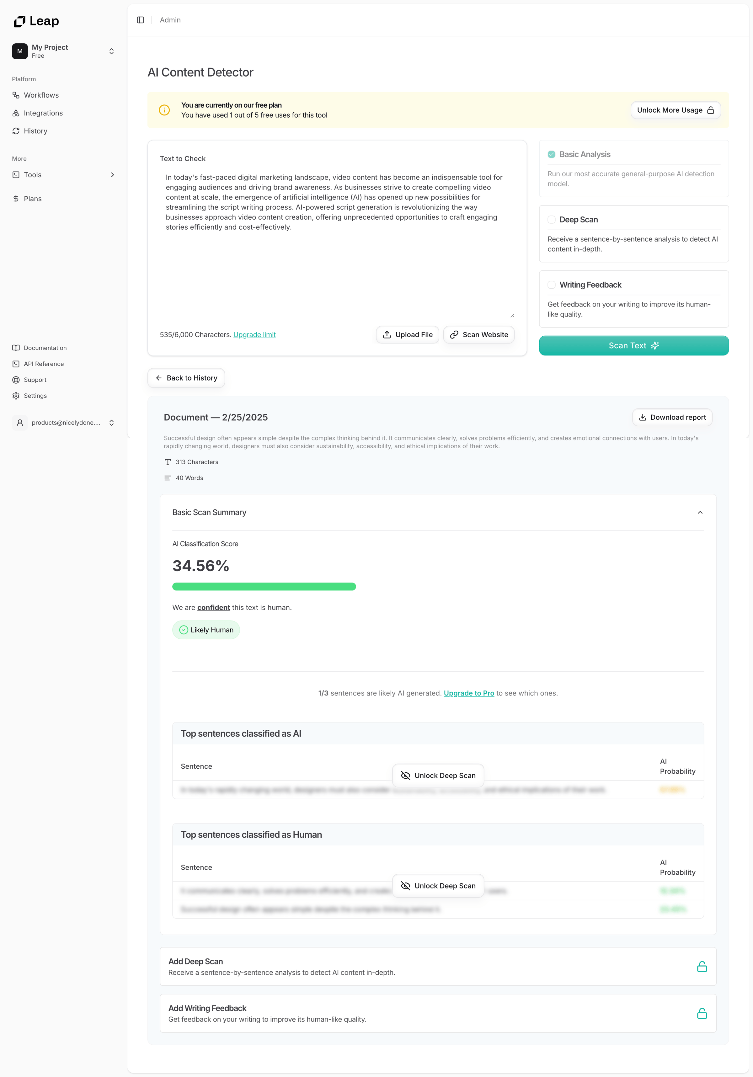 Leap - Leap AI | Automate any workflow with AI screen