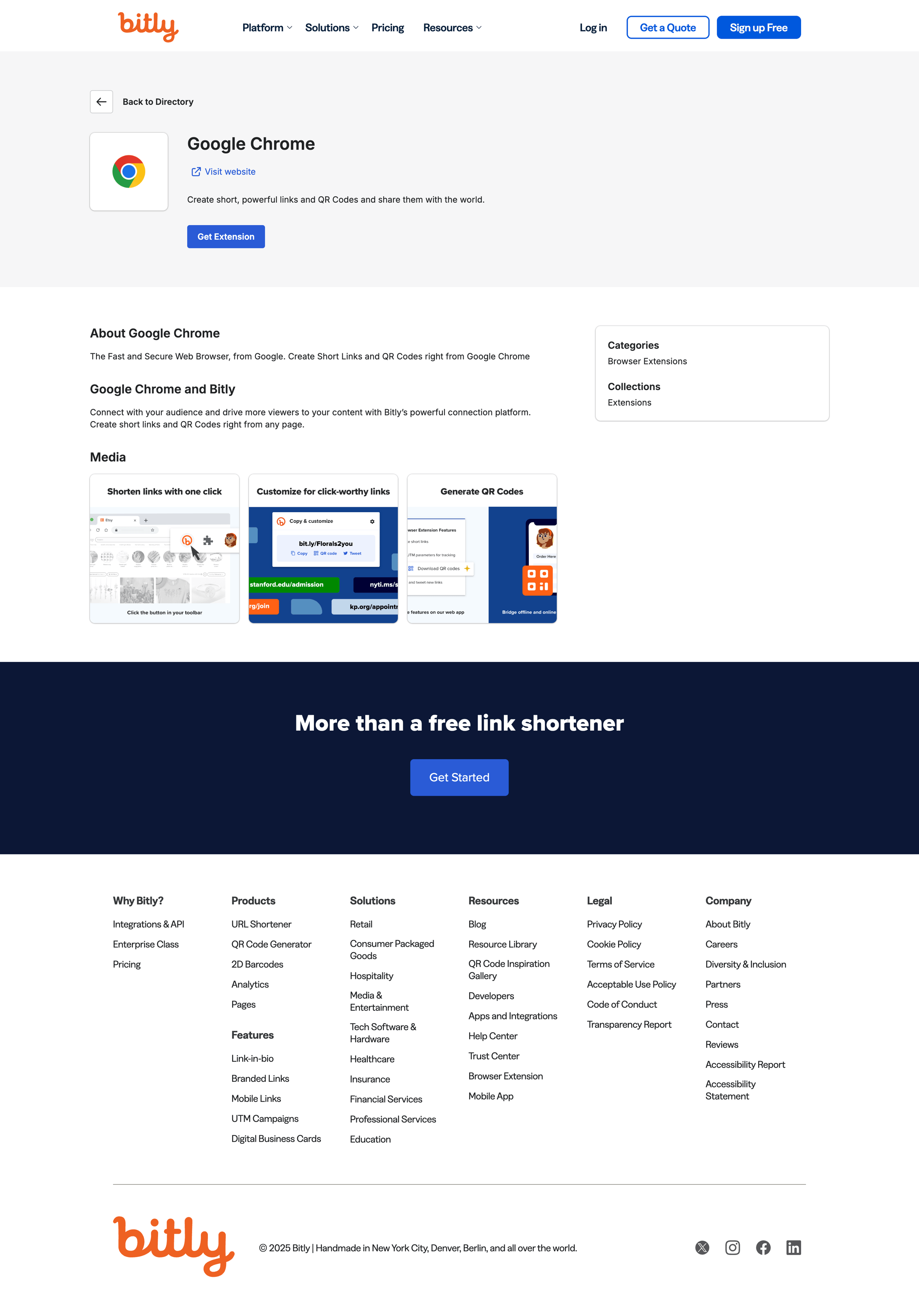 Bitly - Google Chrome - Bitly Integration Directory screen