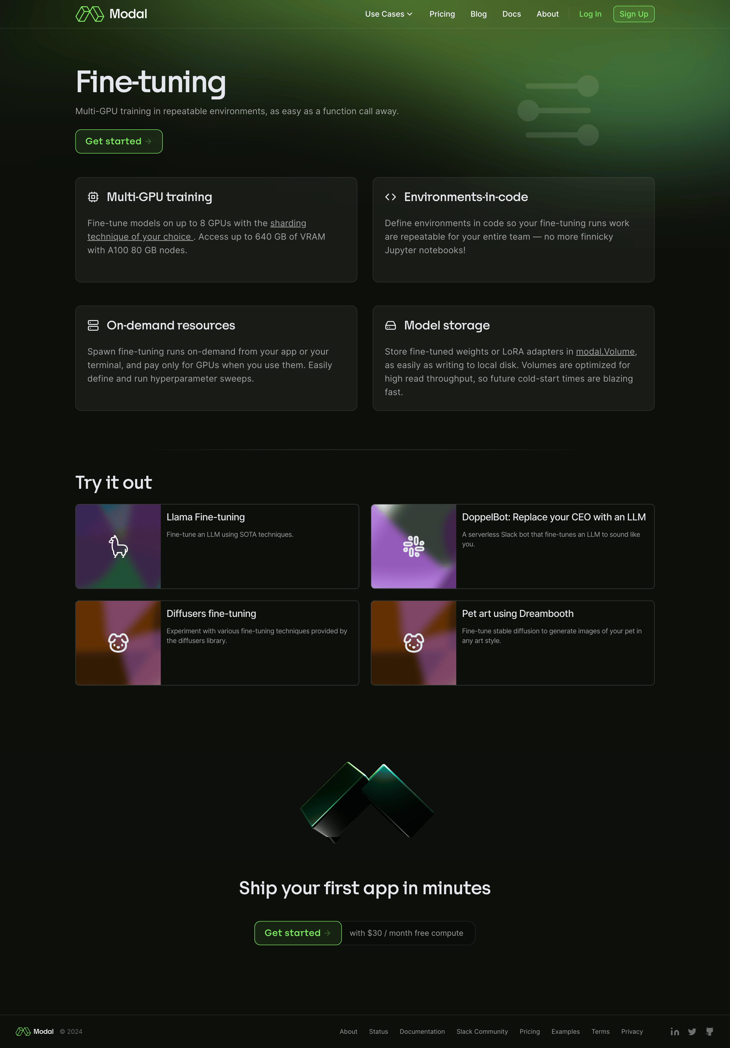 Modal screen