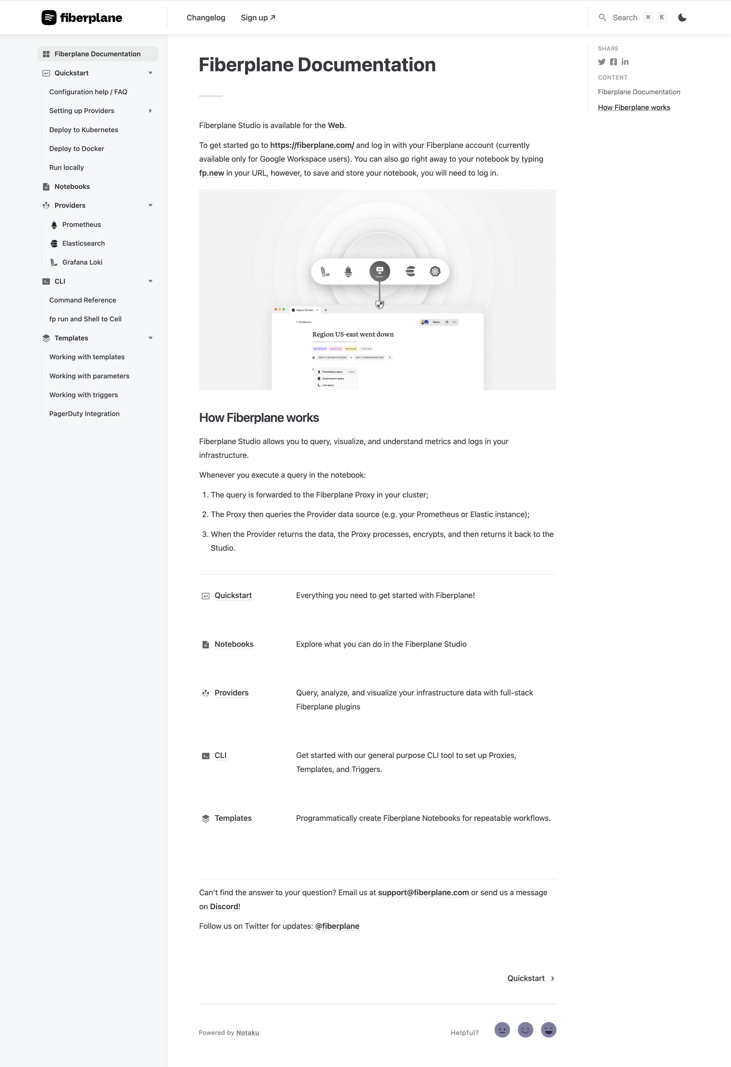 Fiberplane - Fiberplane Documentation screen