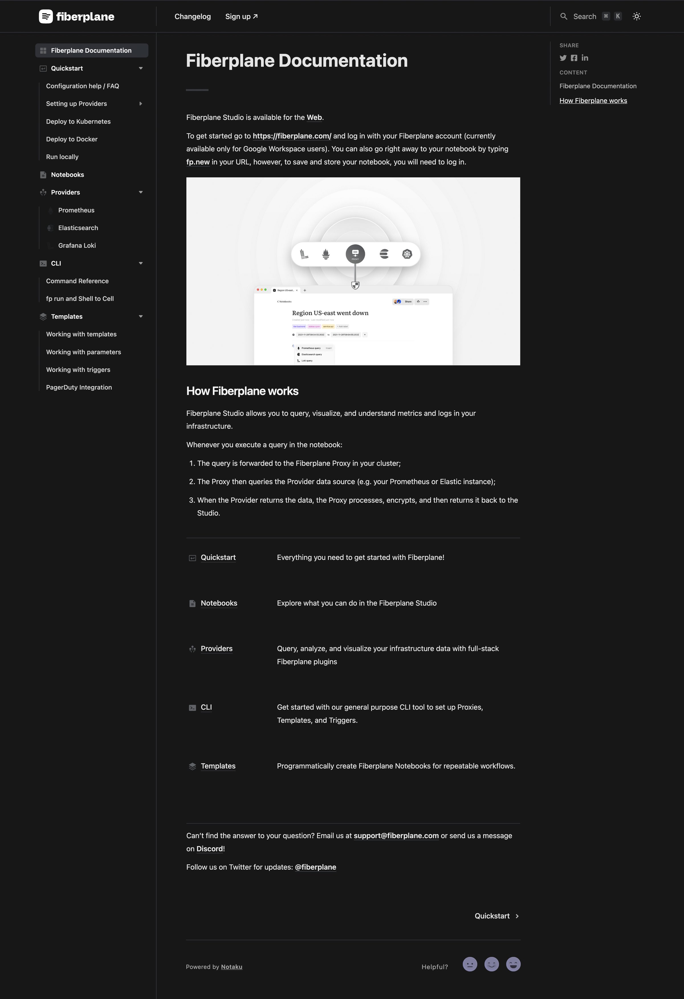 Fiberplane - Fiberplane Documentation screen
