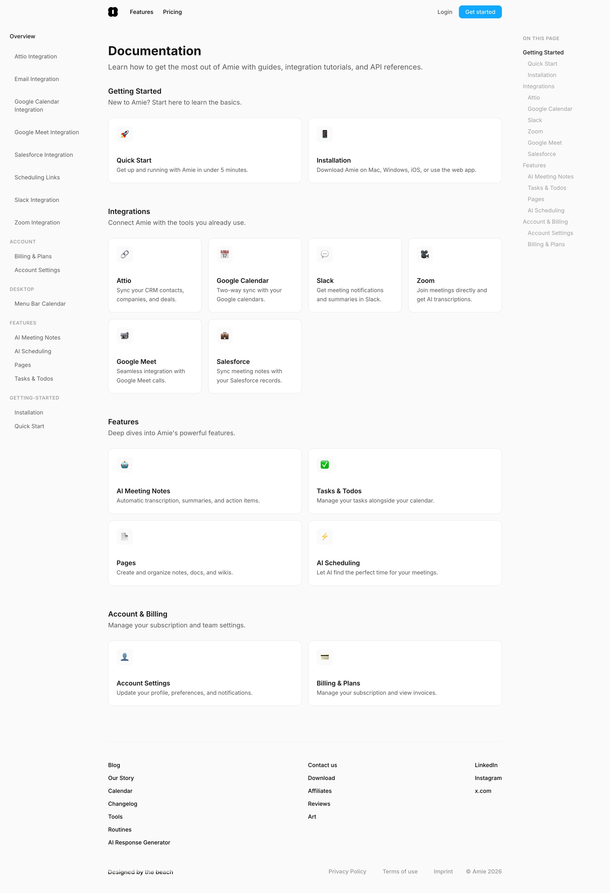 Amie - Documentation - Amie screen