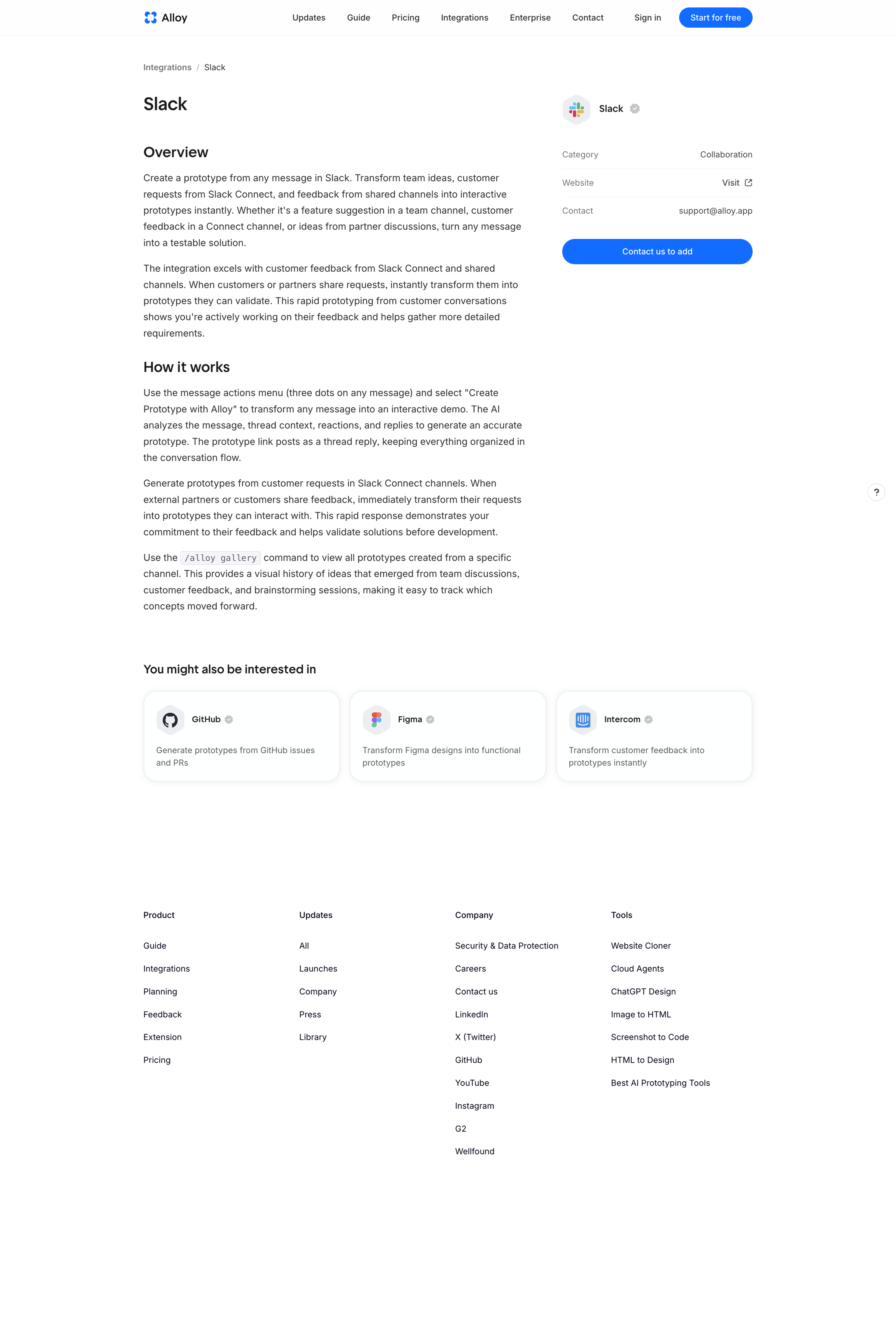 Alloy - Slack Integration · Alloy screen
