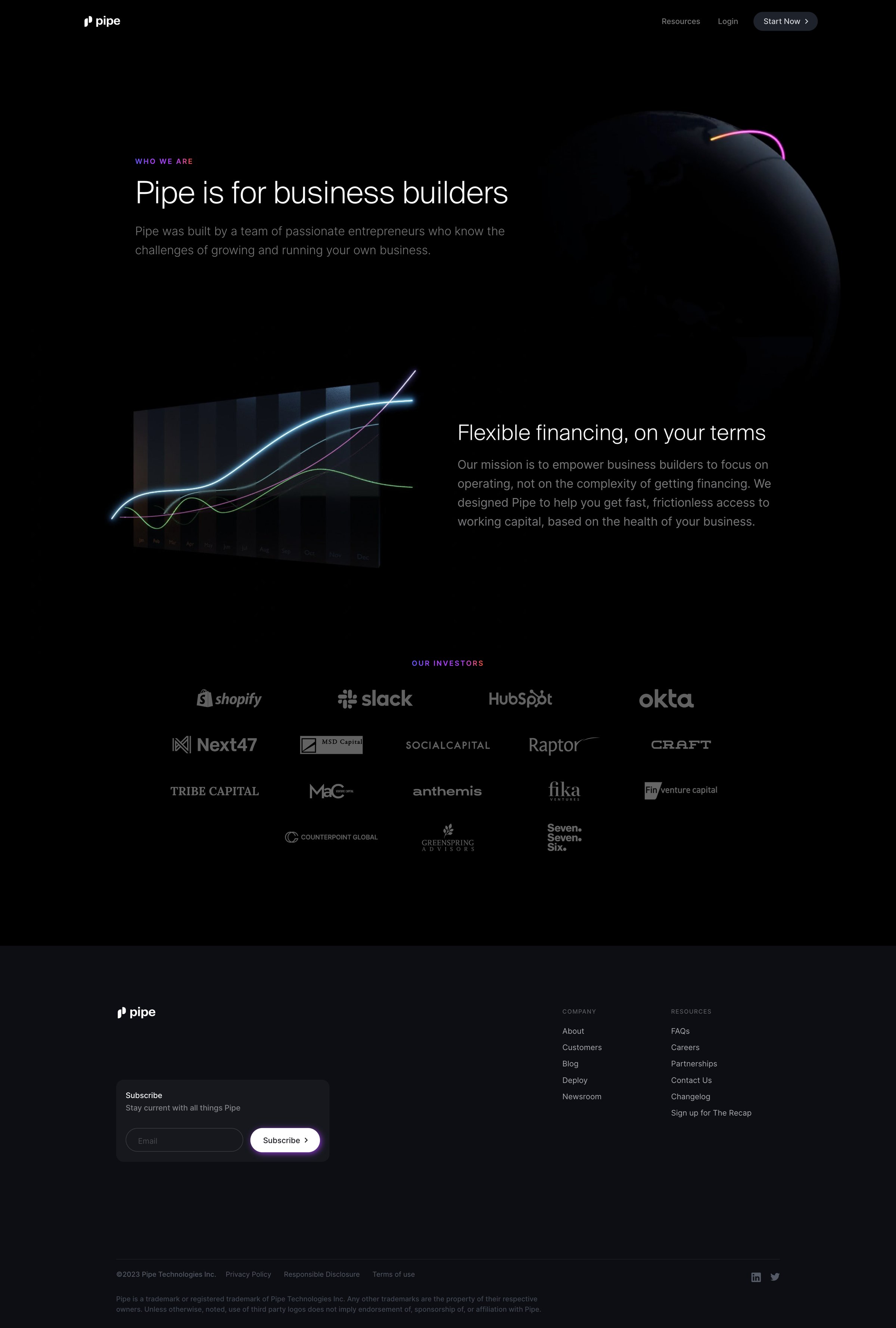 Pipe - Learn how Pipe can help you finance growth screen