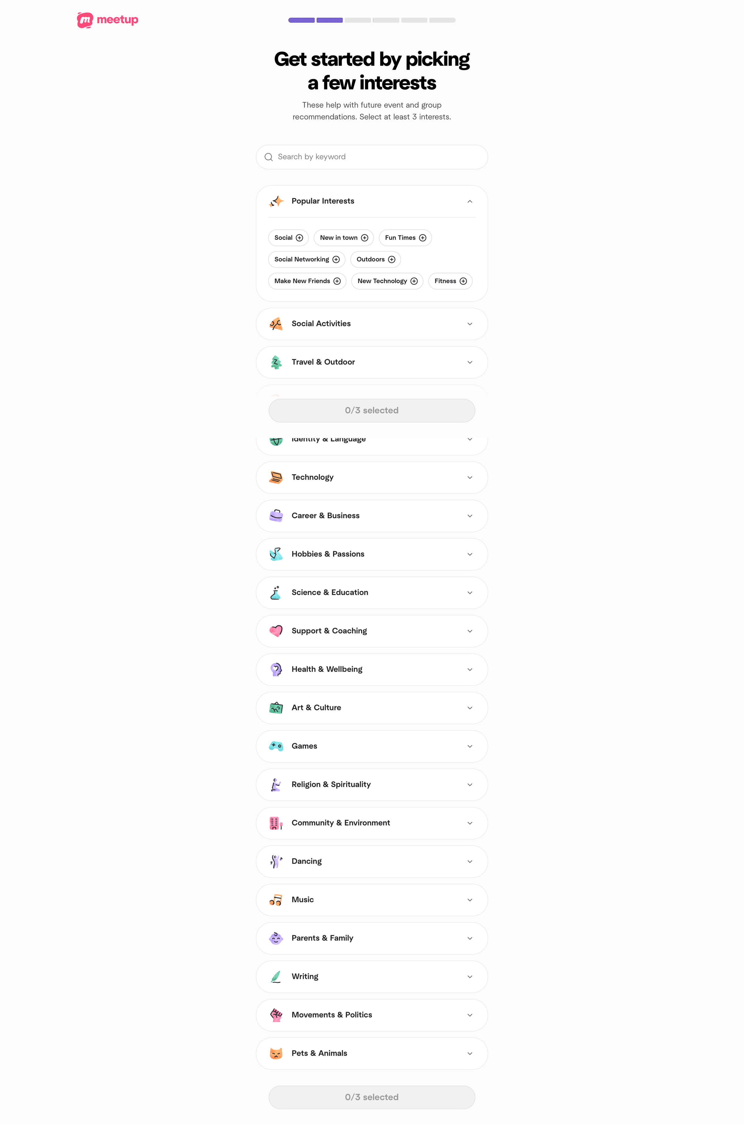 Meetup - Welcome | Meetup screen