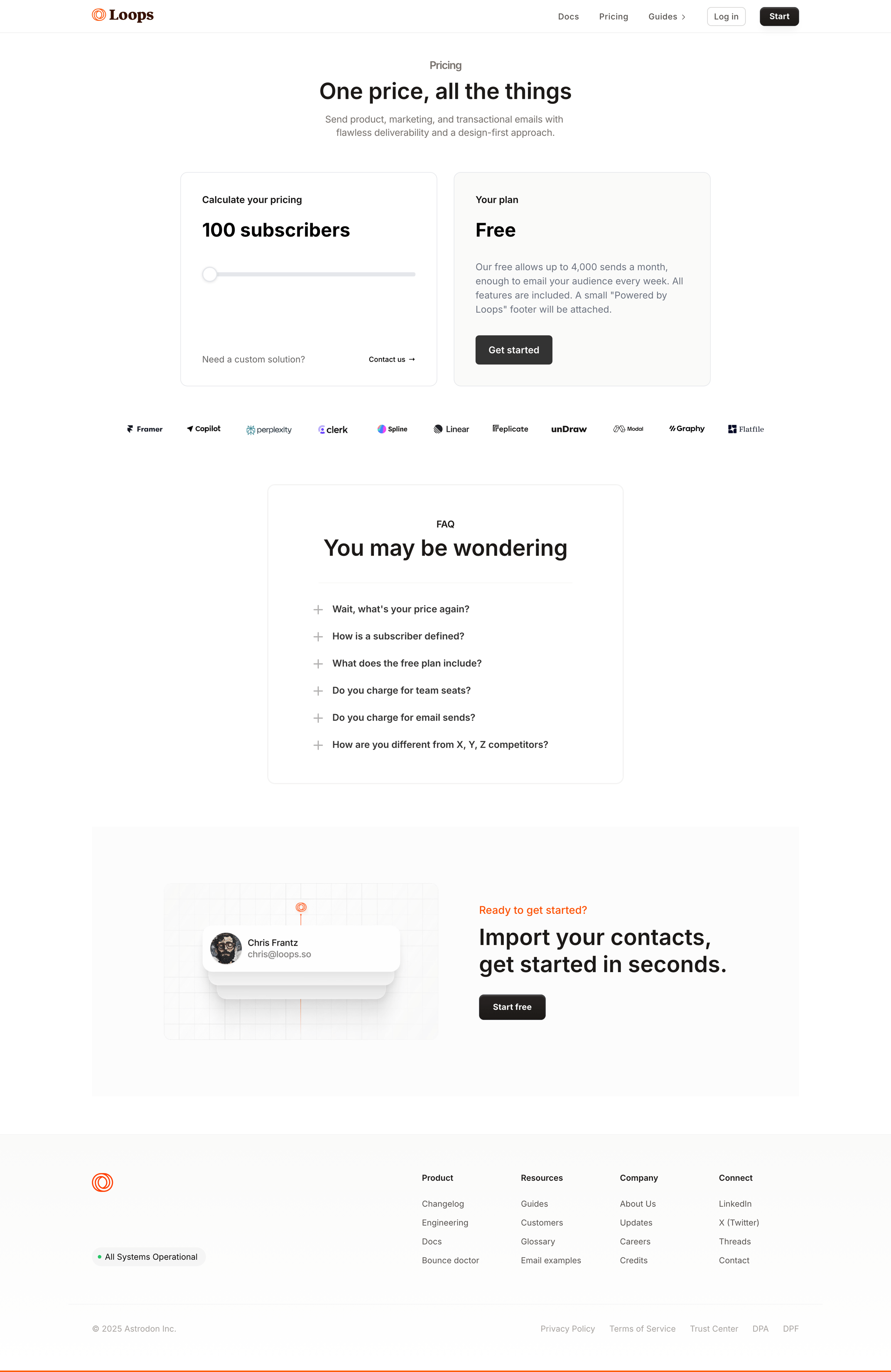 Loops - Loops - Pricing screen
