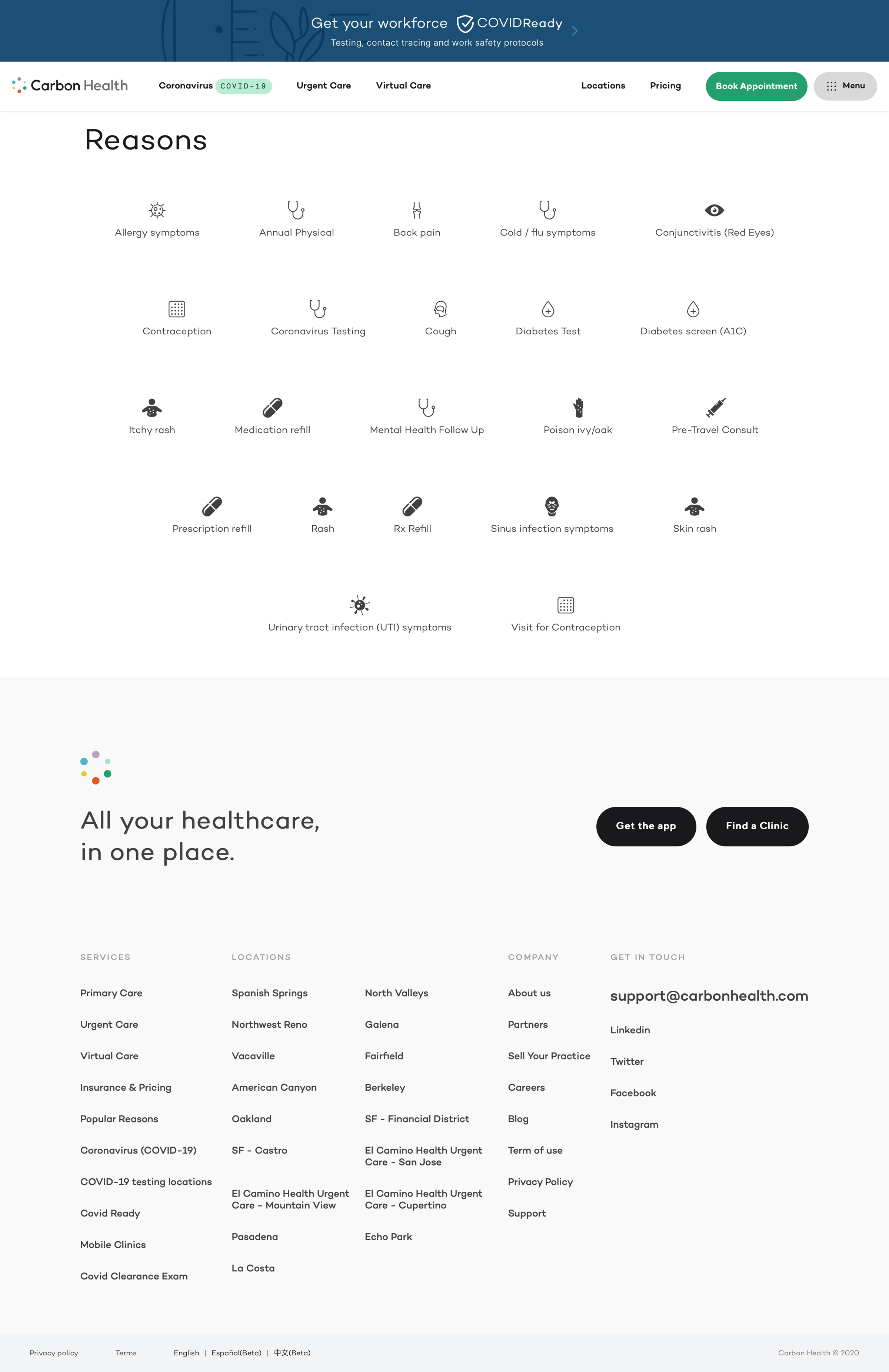 Carbon Health - Product screen