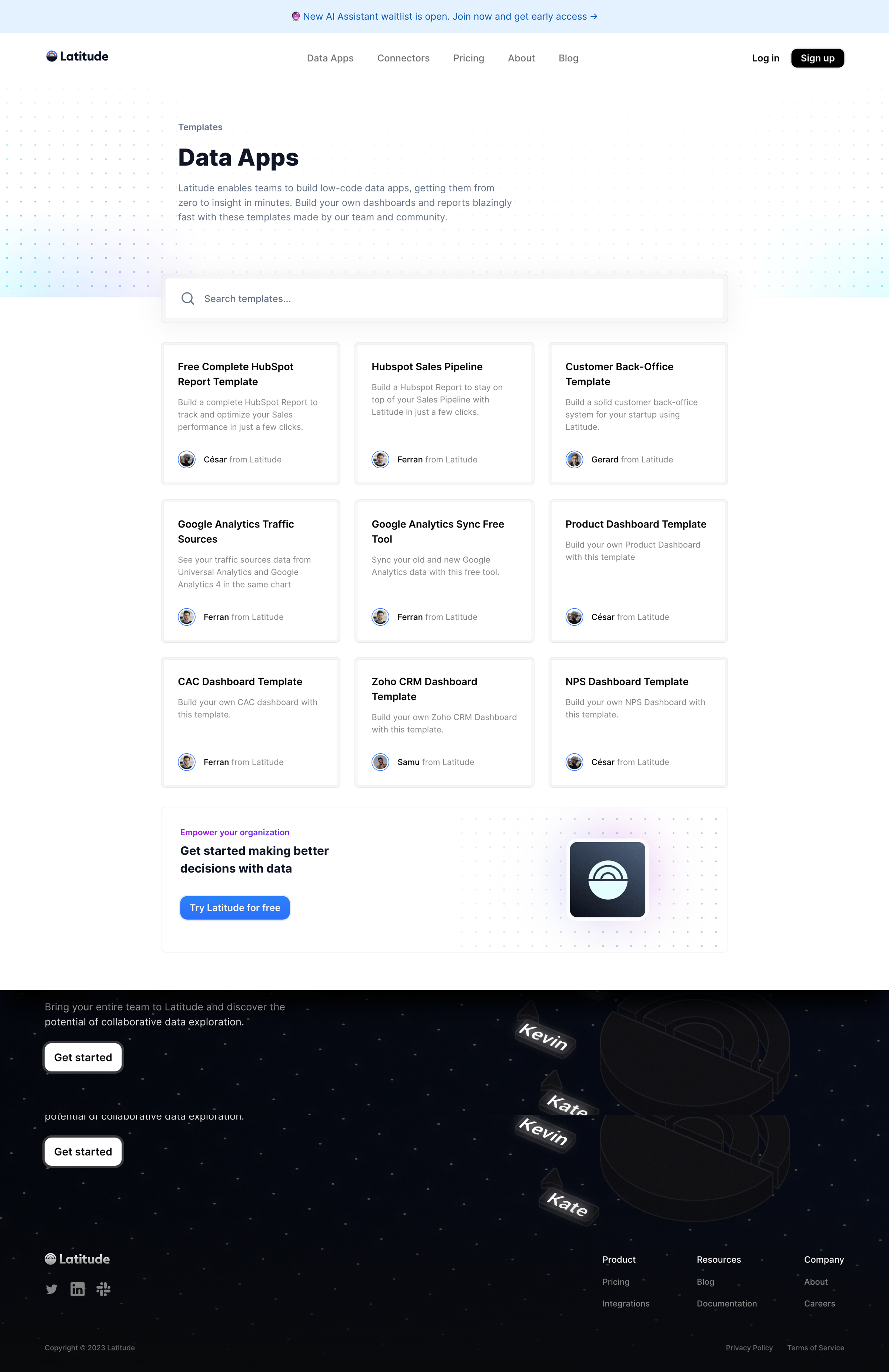 Latitude - Data Apps — Build yours with Latitude screen