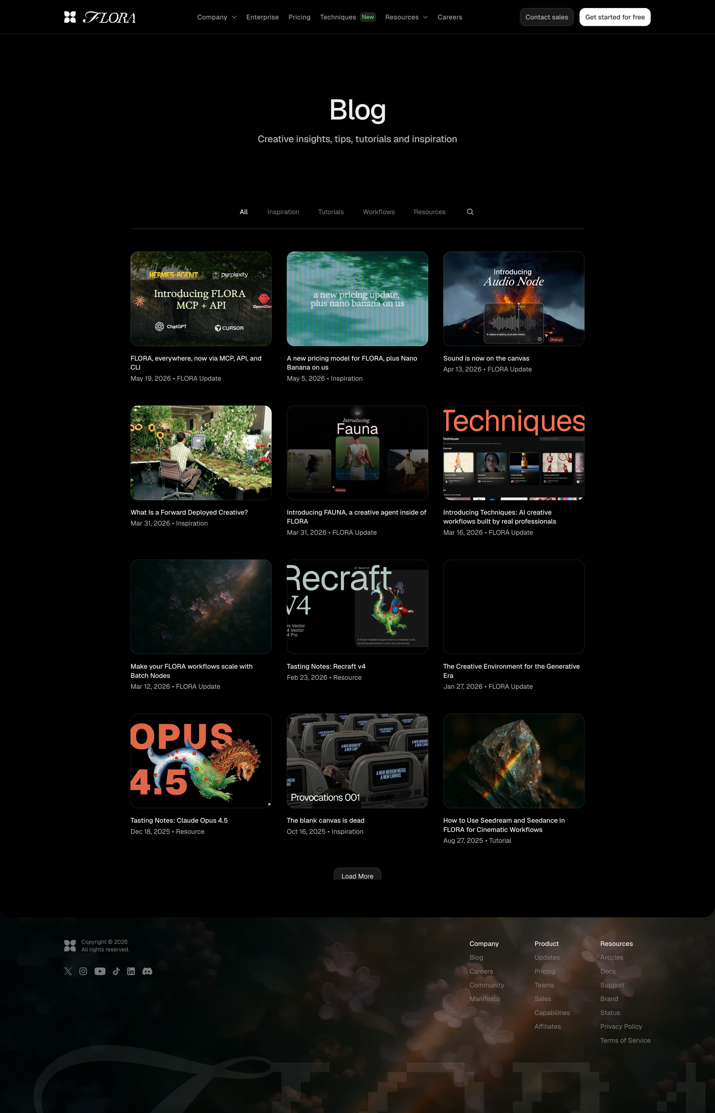 Flora - FLORA Blog — Creative AI Insights, Tutorials, and Inspiration screen