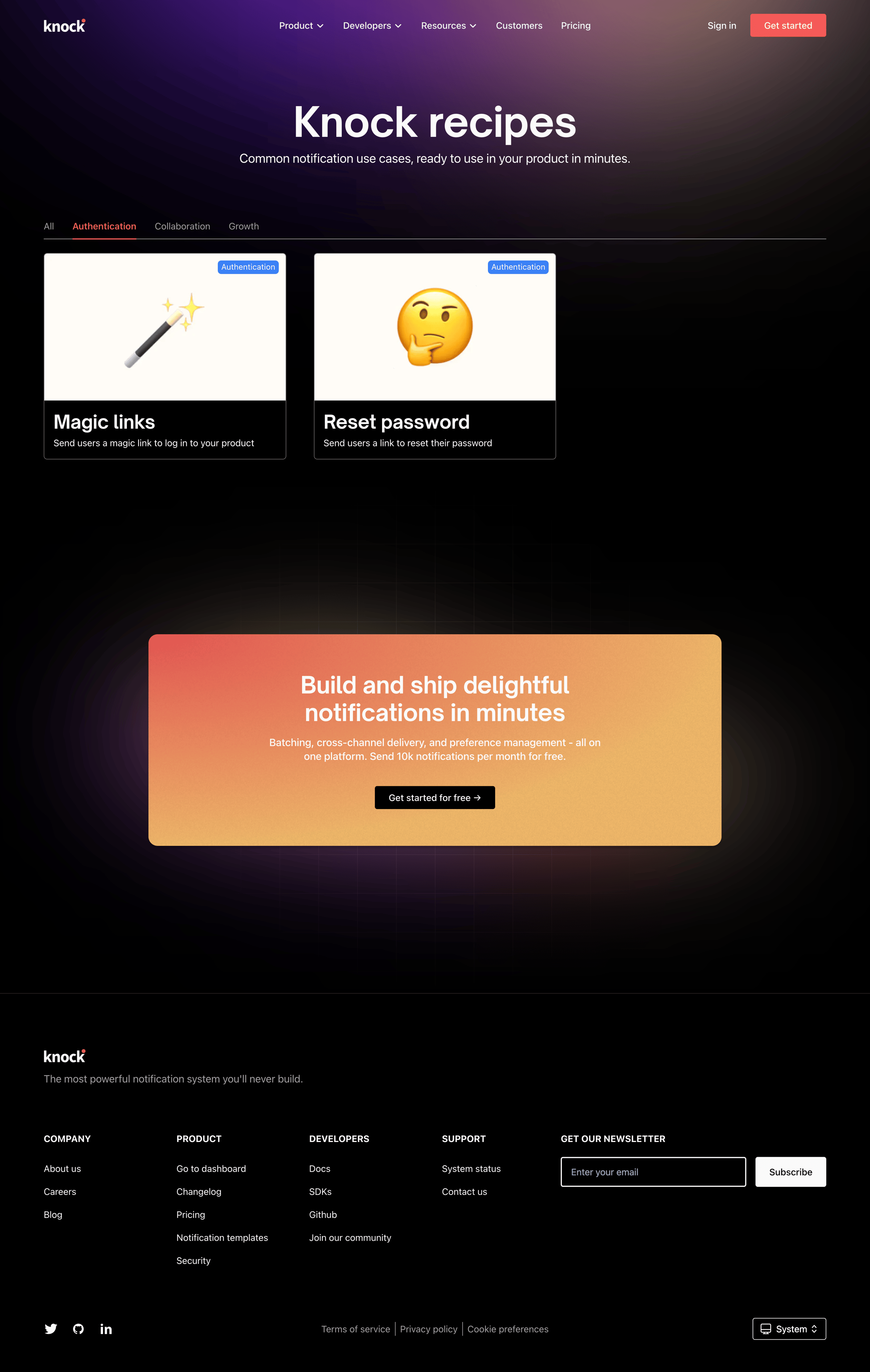 Knock - Authentication | Notification recipes Knock screen