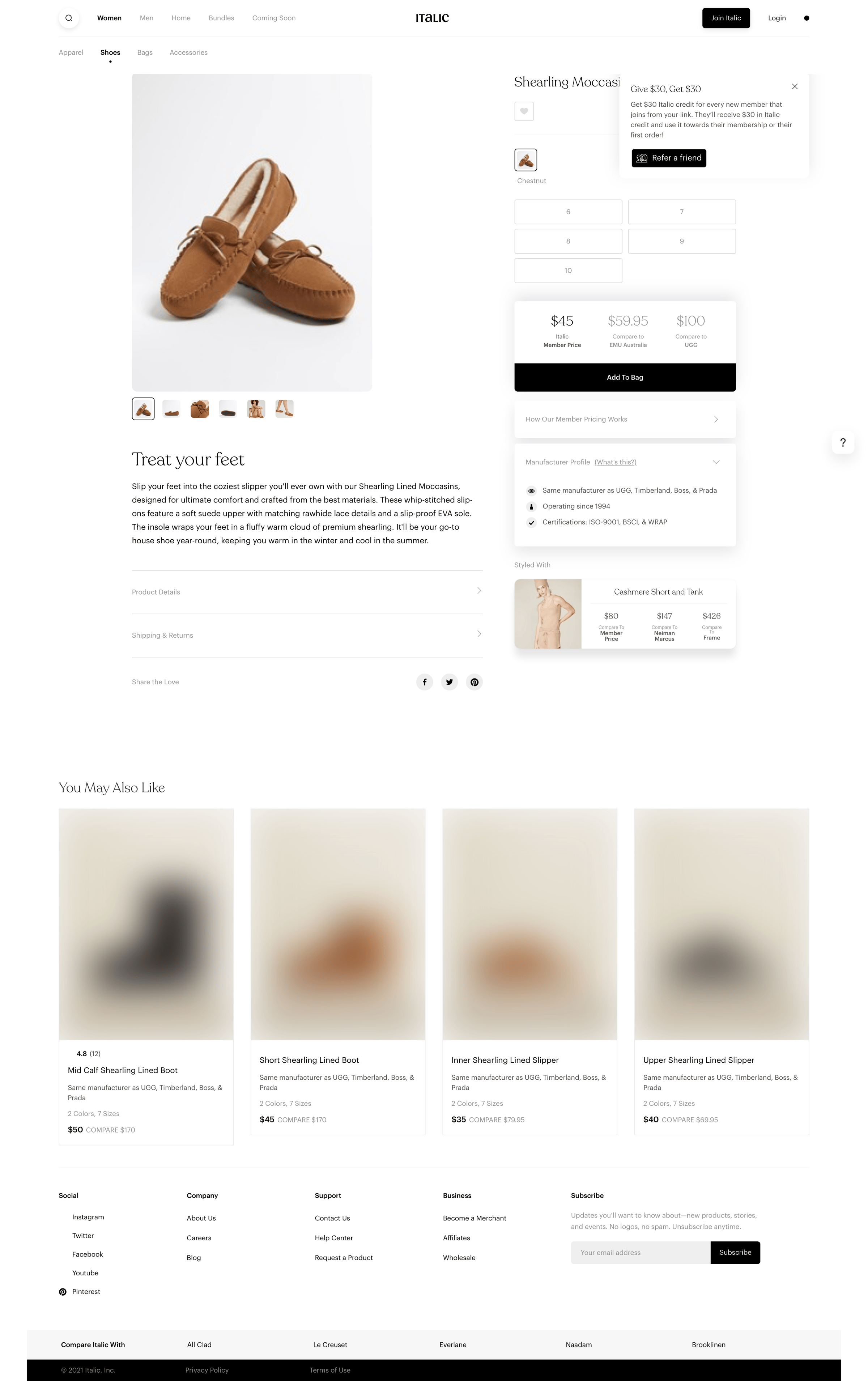 Italic - Shearling Moccasins screen