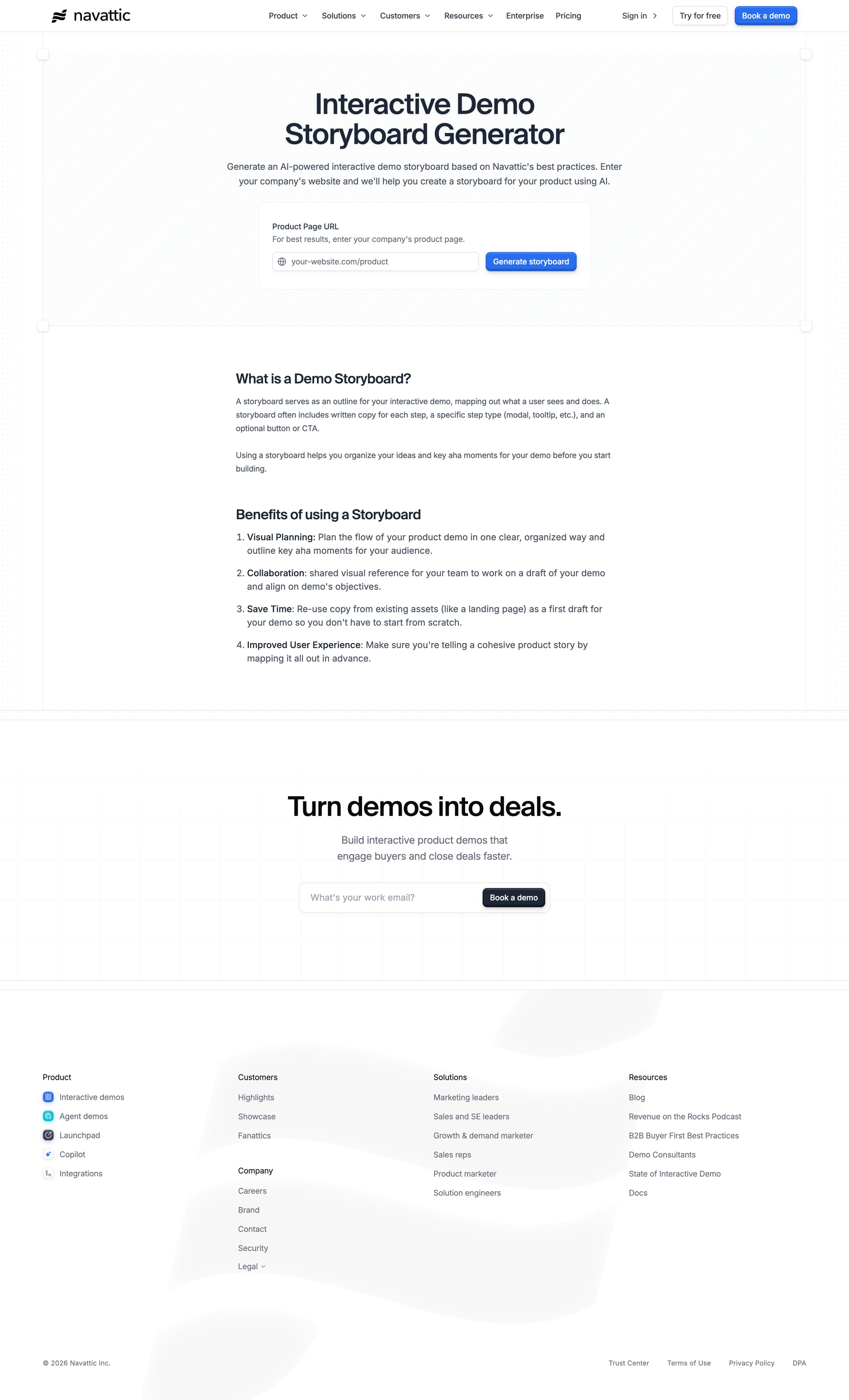 Navattic - AI Storyboard Generator Navattic screen