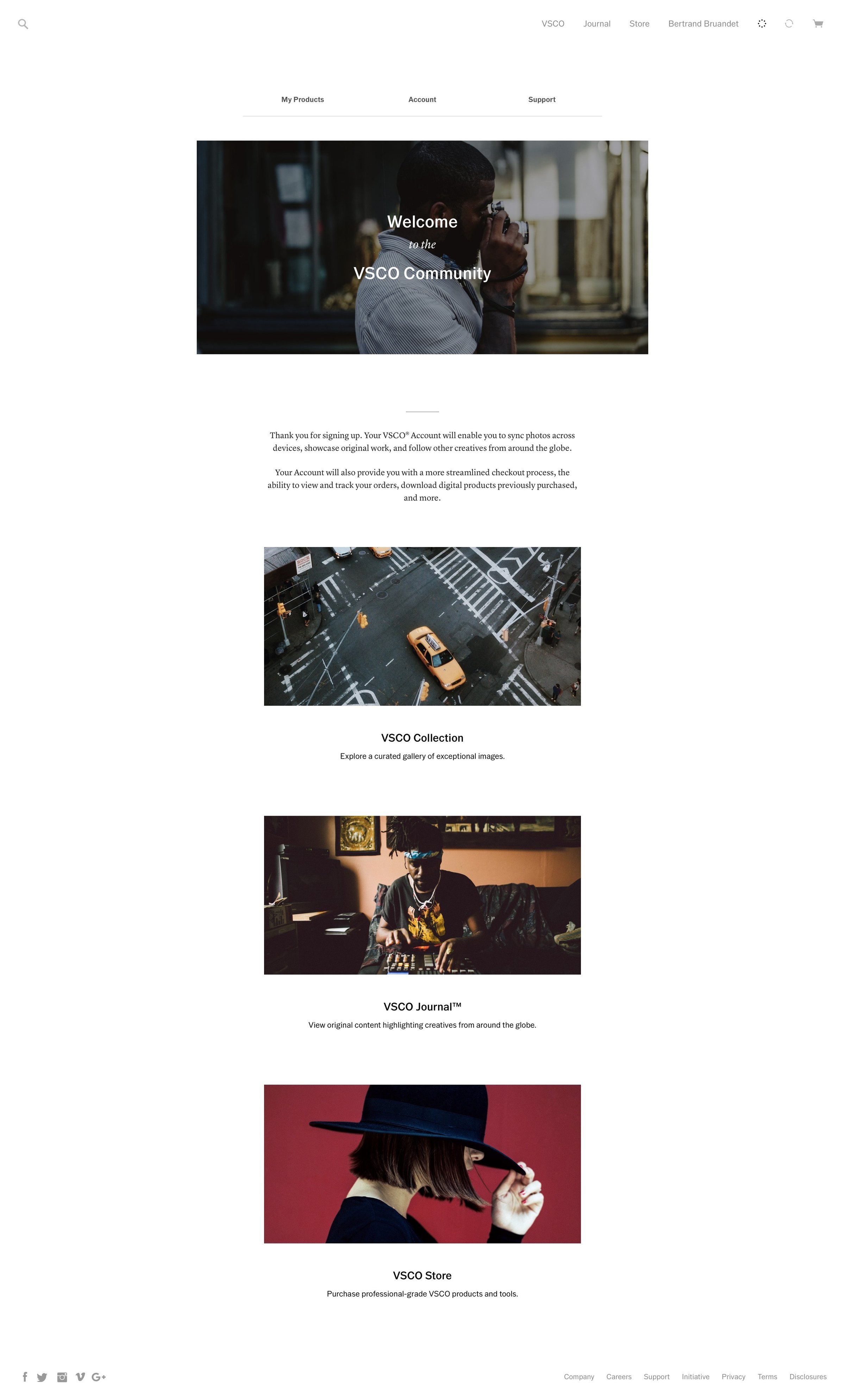 VSCO - Home screen