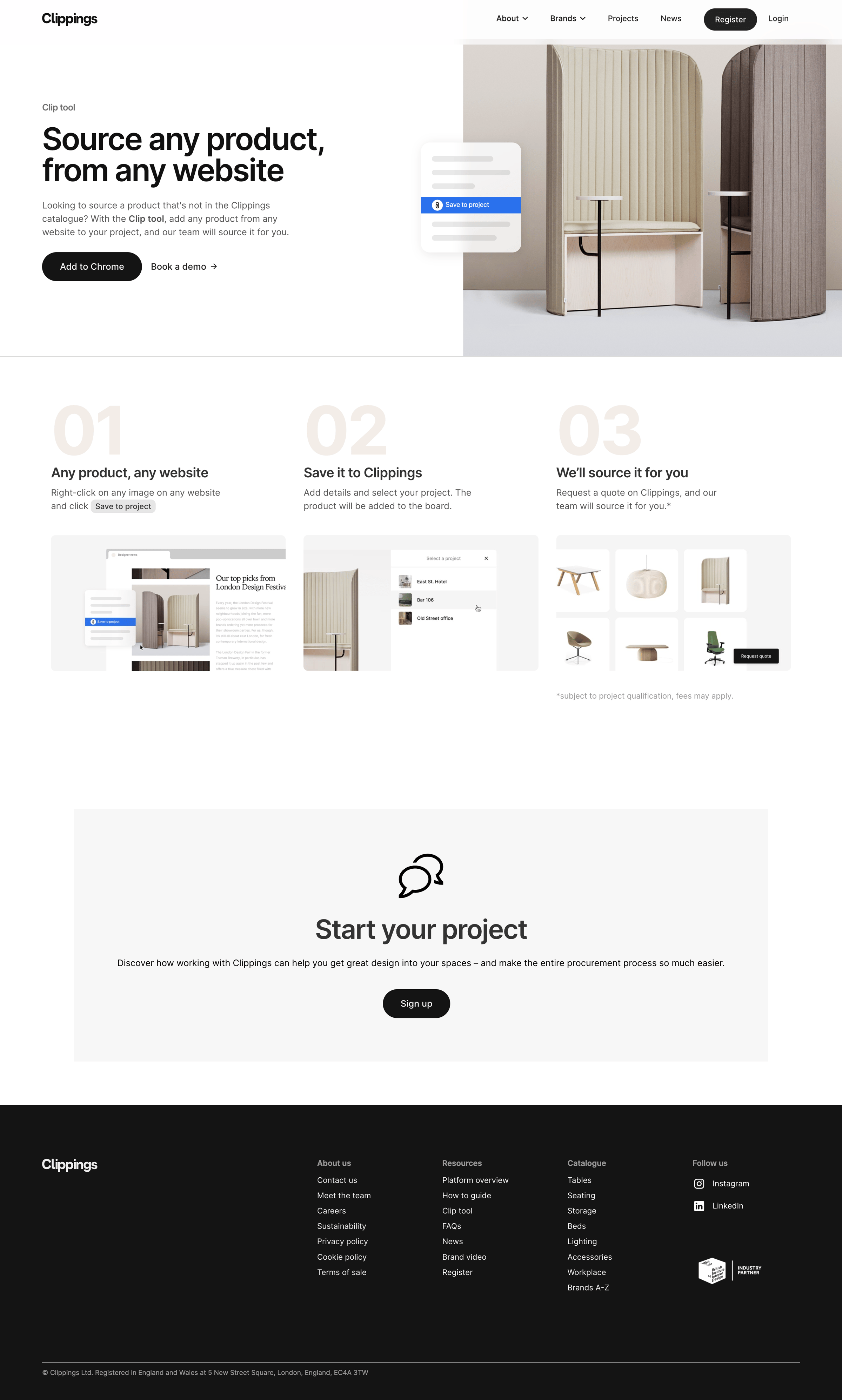 Clippings - Clip Tool – Chrome Browser Extension screen