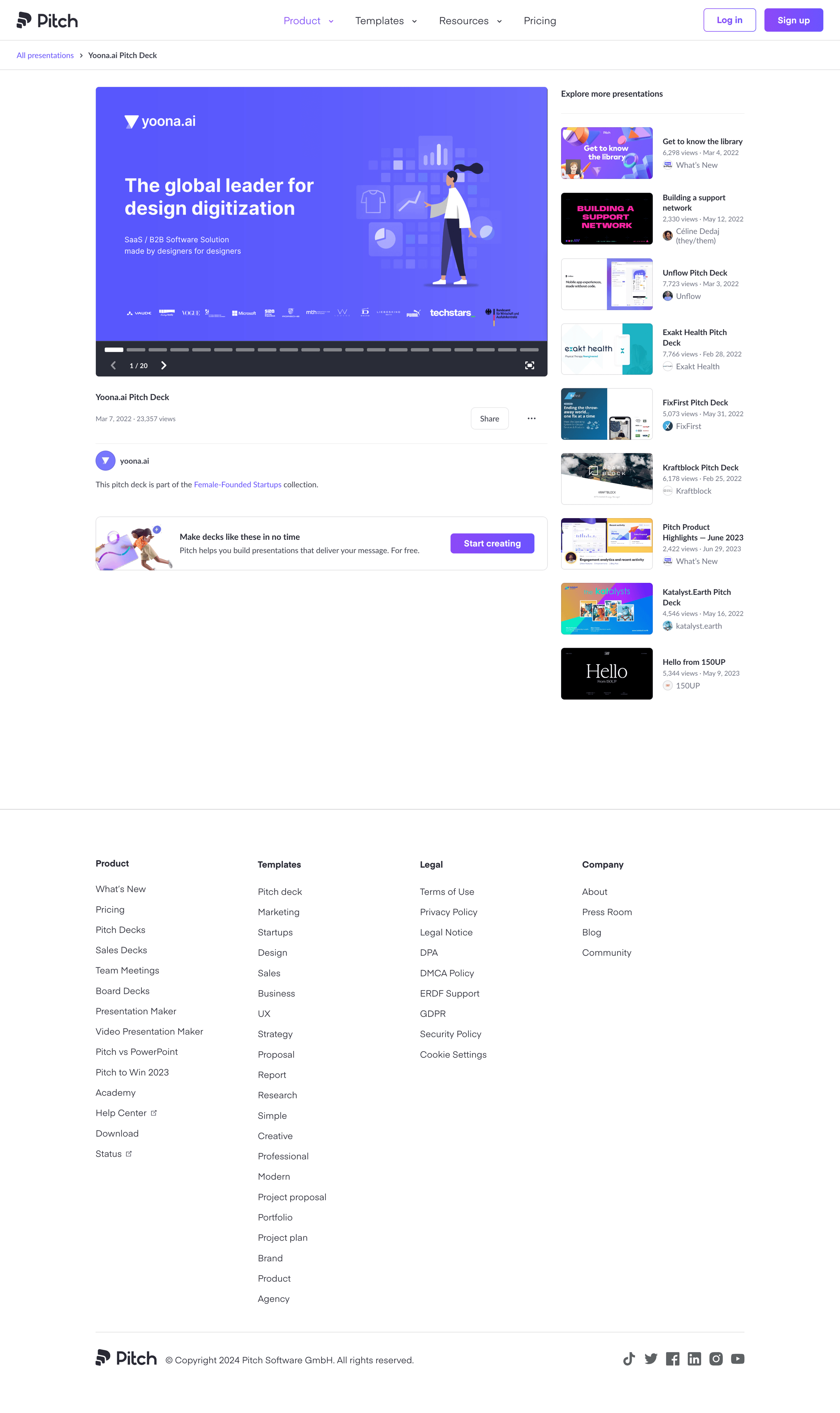 Pitch - Yoona.ai Pitch Deck by @yoona.ai | Pitch screen