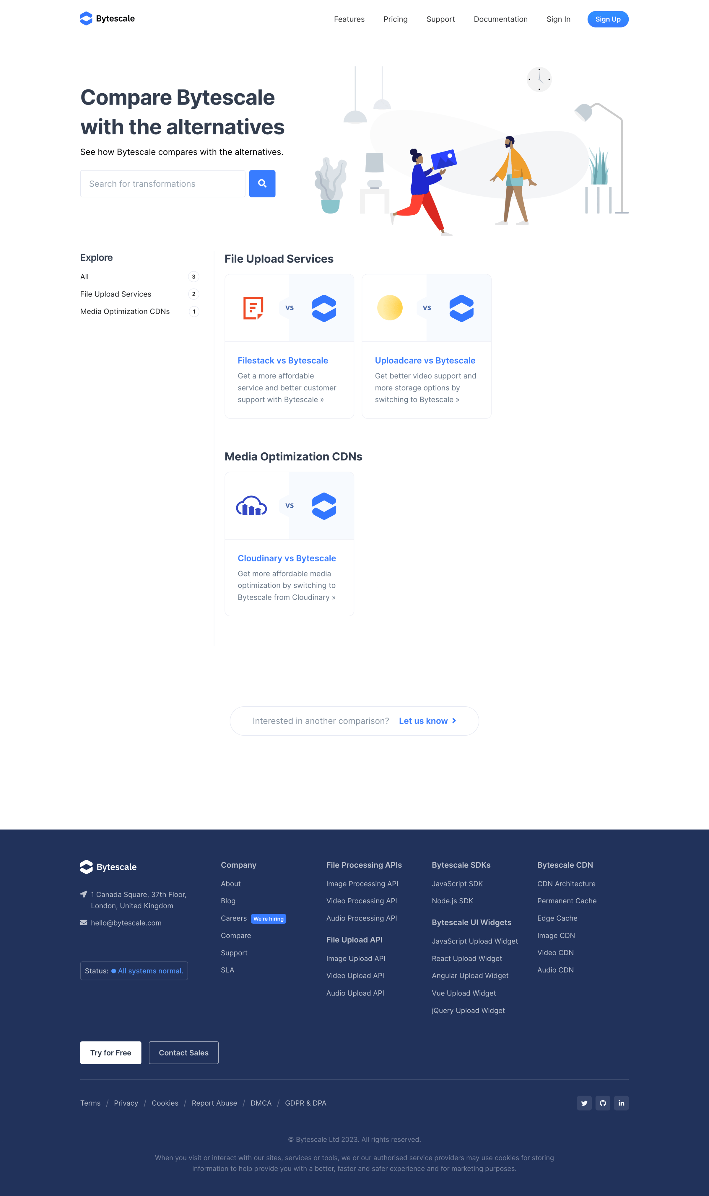 Bytescale - Comparisons | Bytescale screen