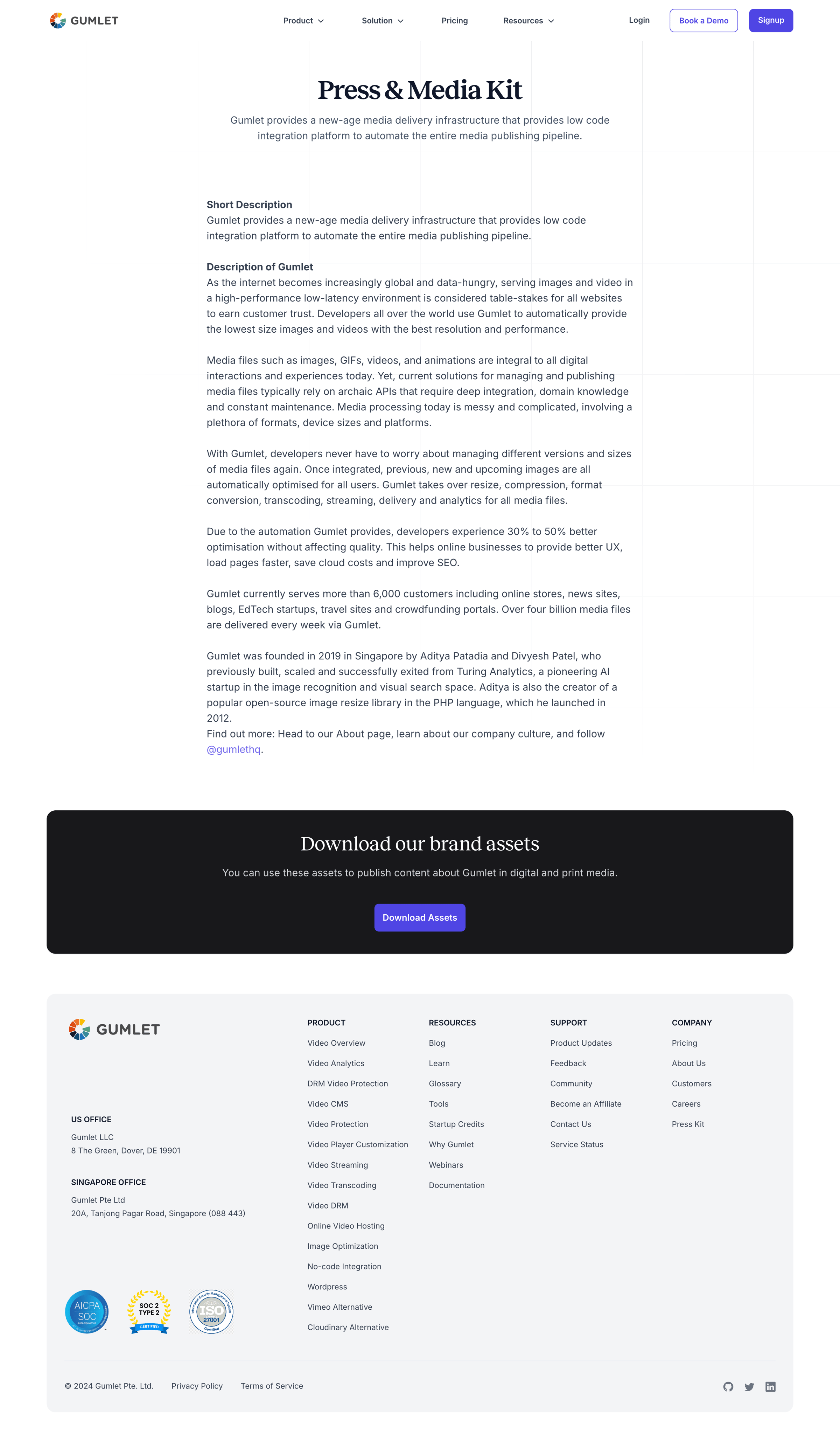 Gumlet - Press Kit screen