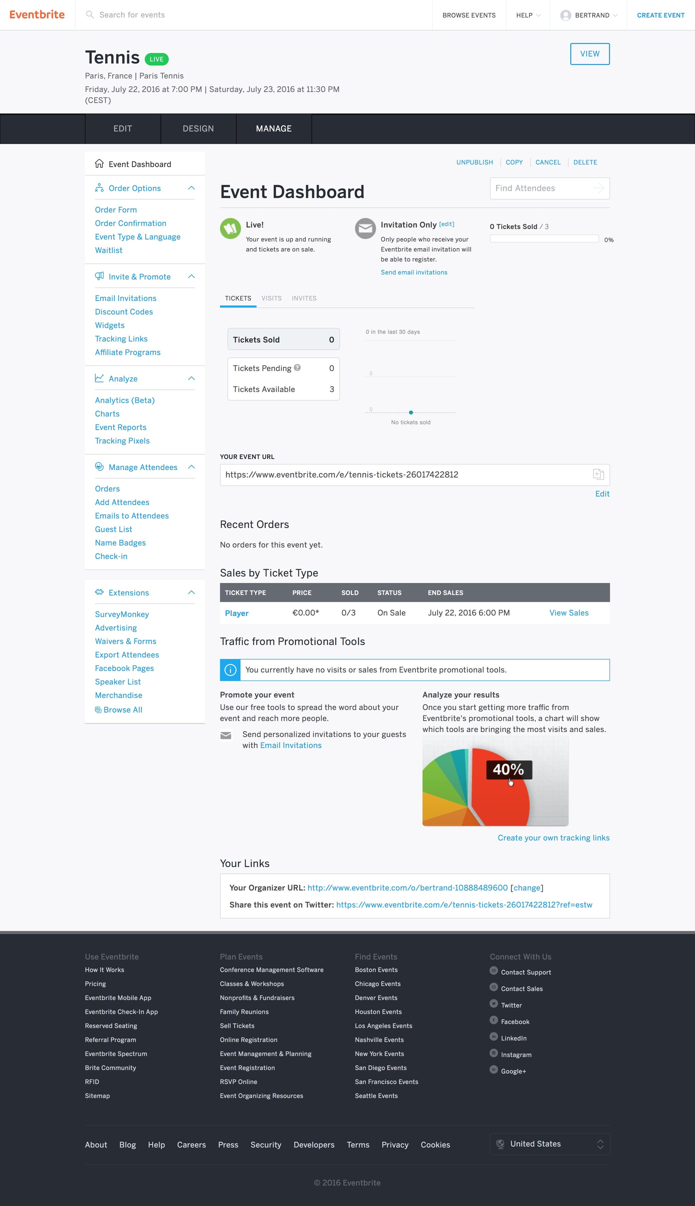 Eventbrite - Create screen