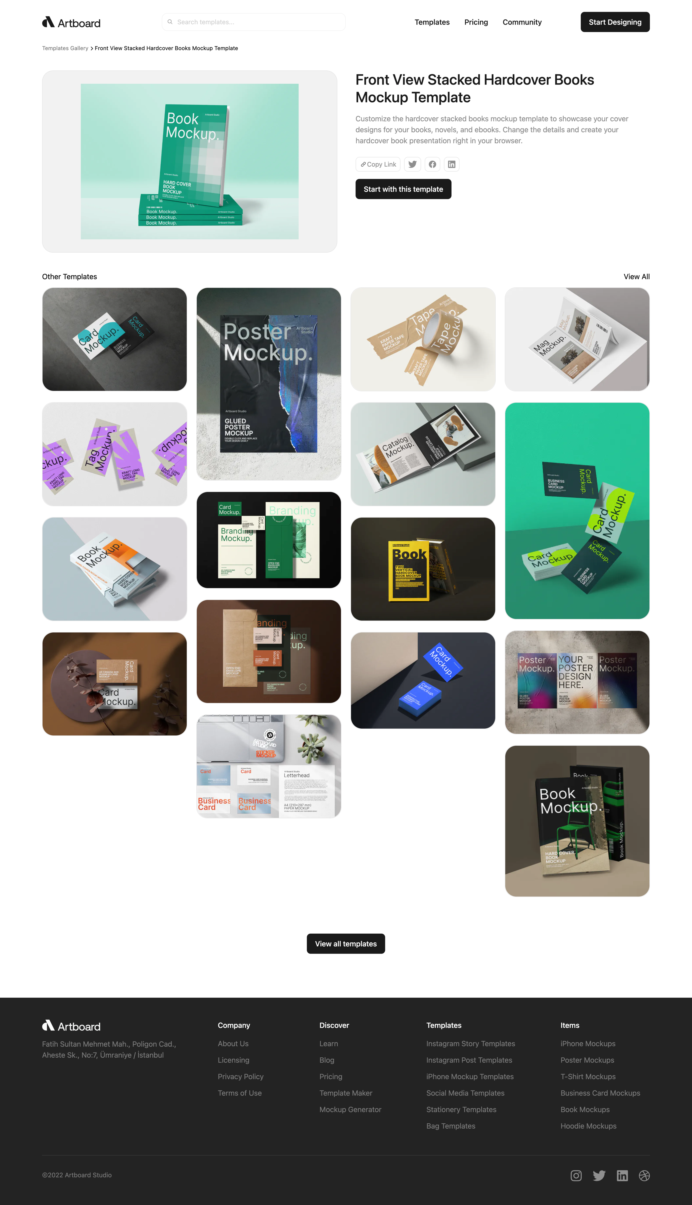 Artboard Studio - Front View Stacked Hardcover Books Mockup Template - Artboard Stu screen