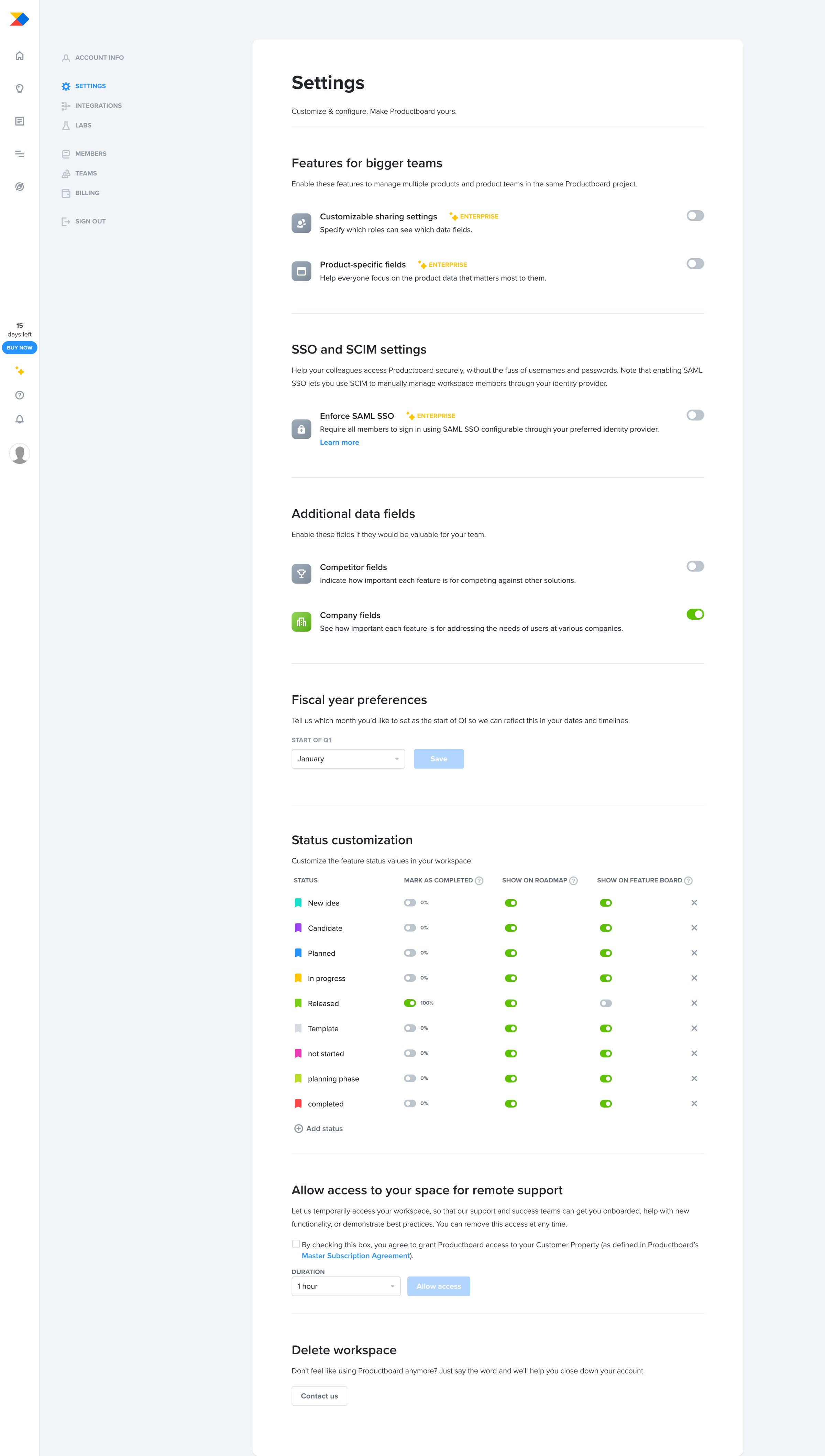 Productboard screen