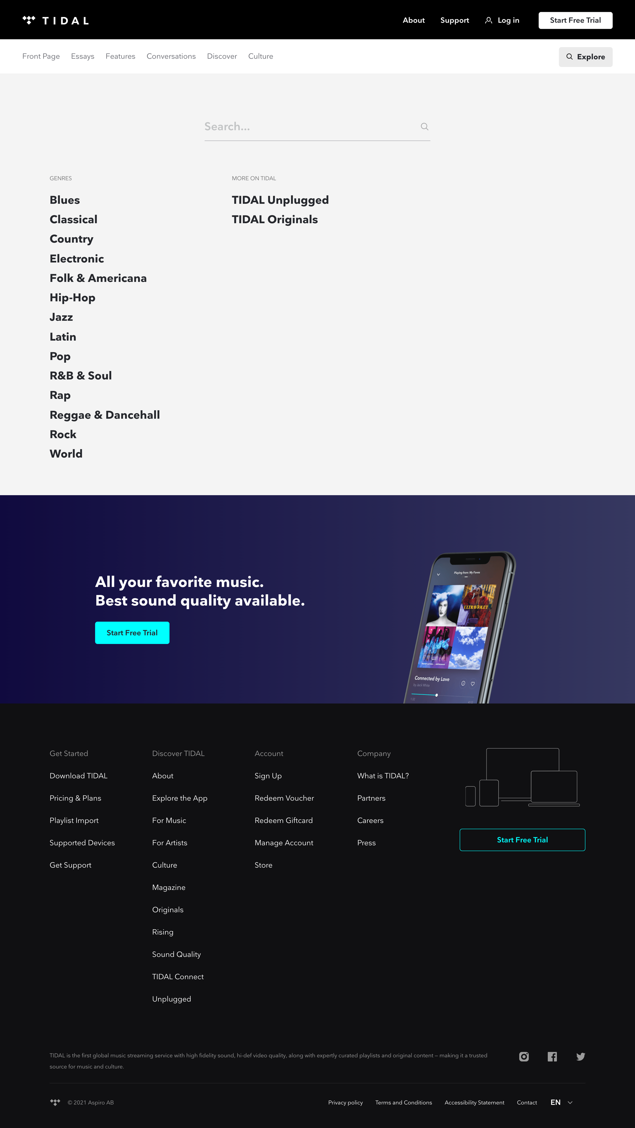 Tidal - Explore | TIDAL Magazine screen