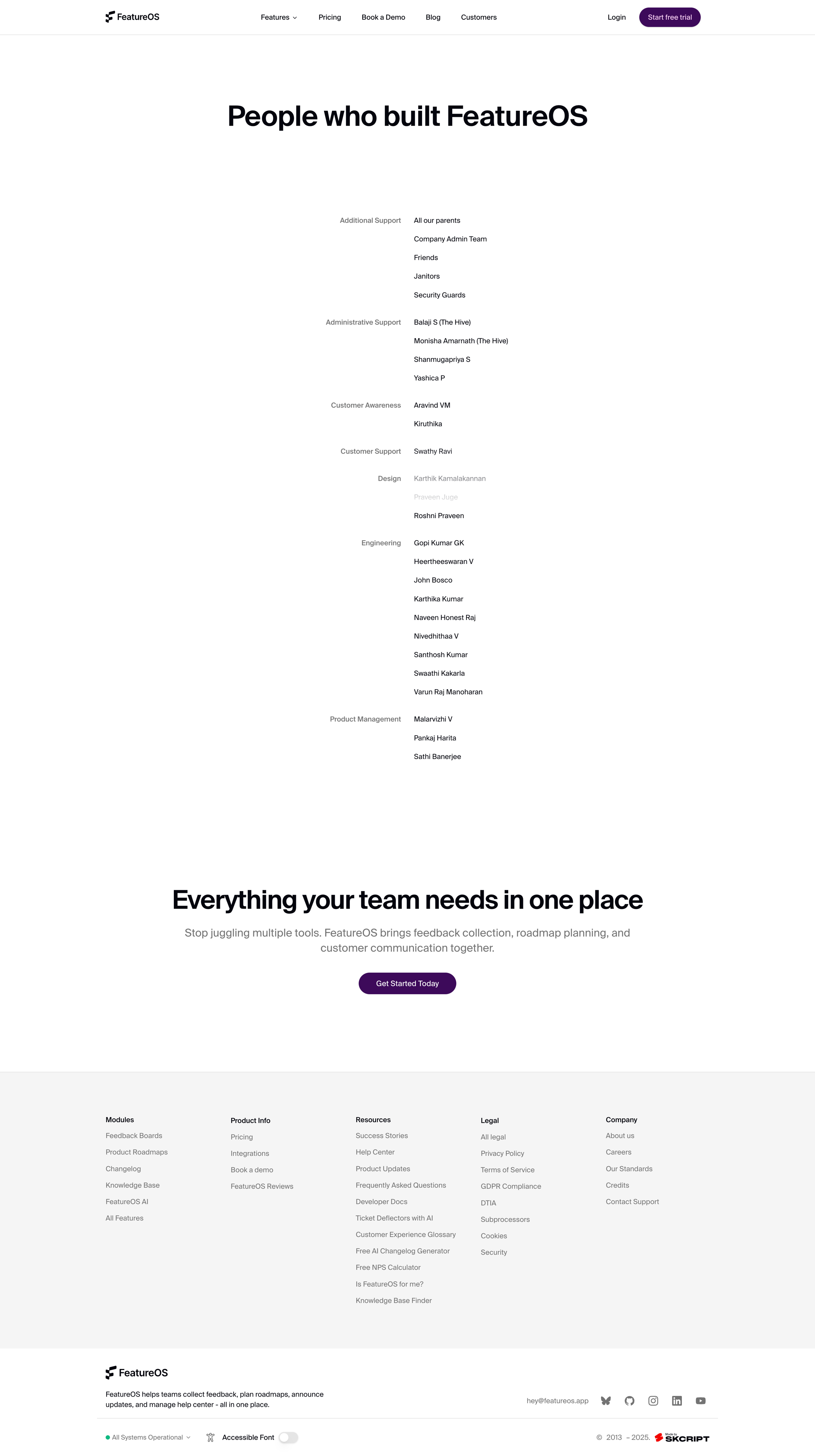 FeatureOS - Credits - Meet the Team Behind FeatureOS screen