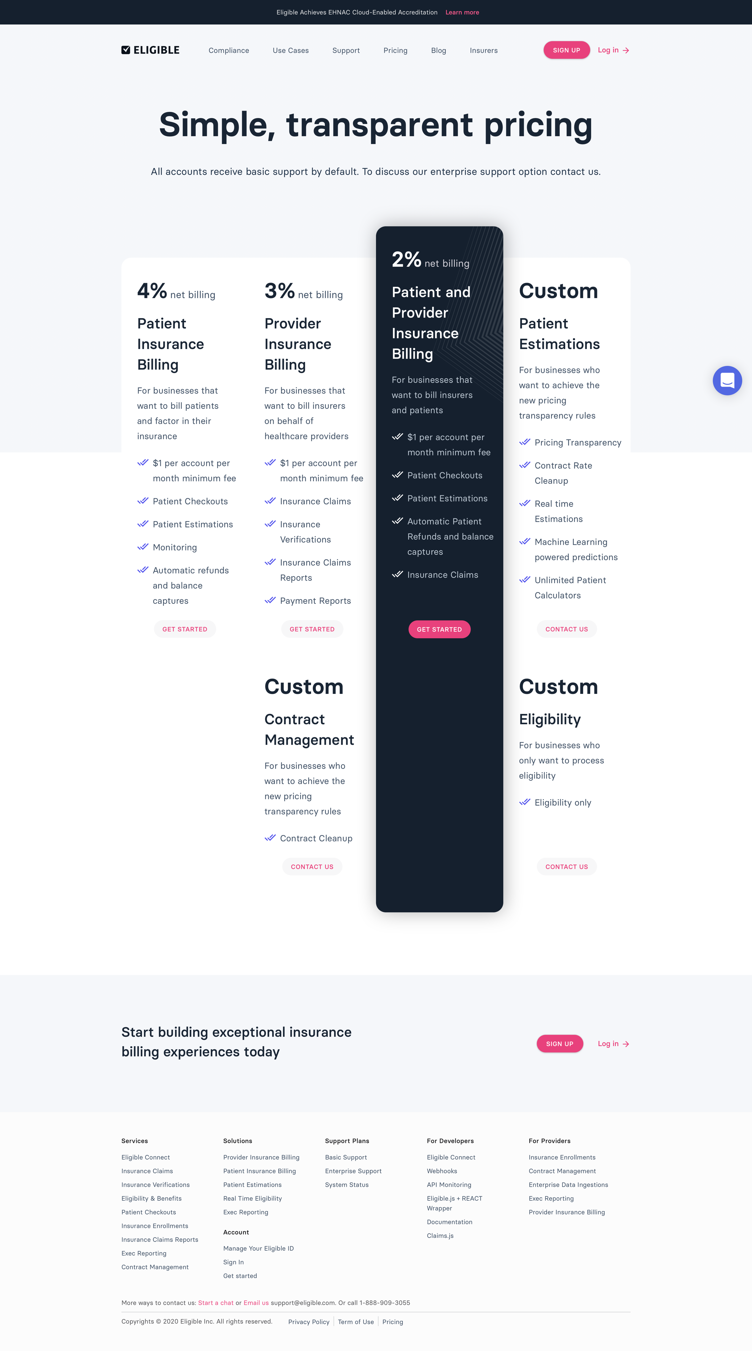 Eligible - Plans & pricing screen