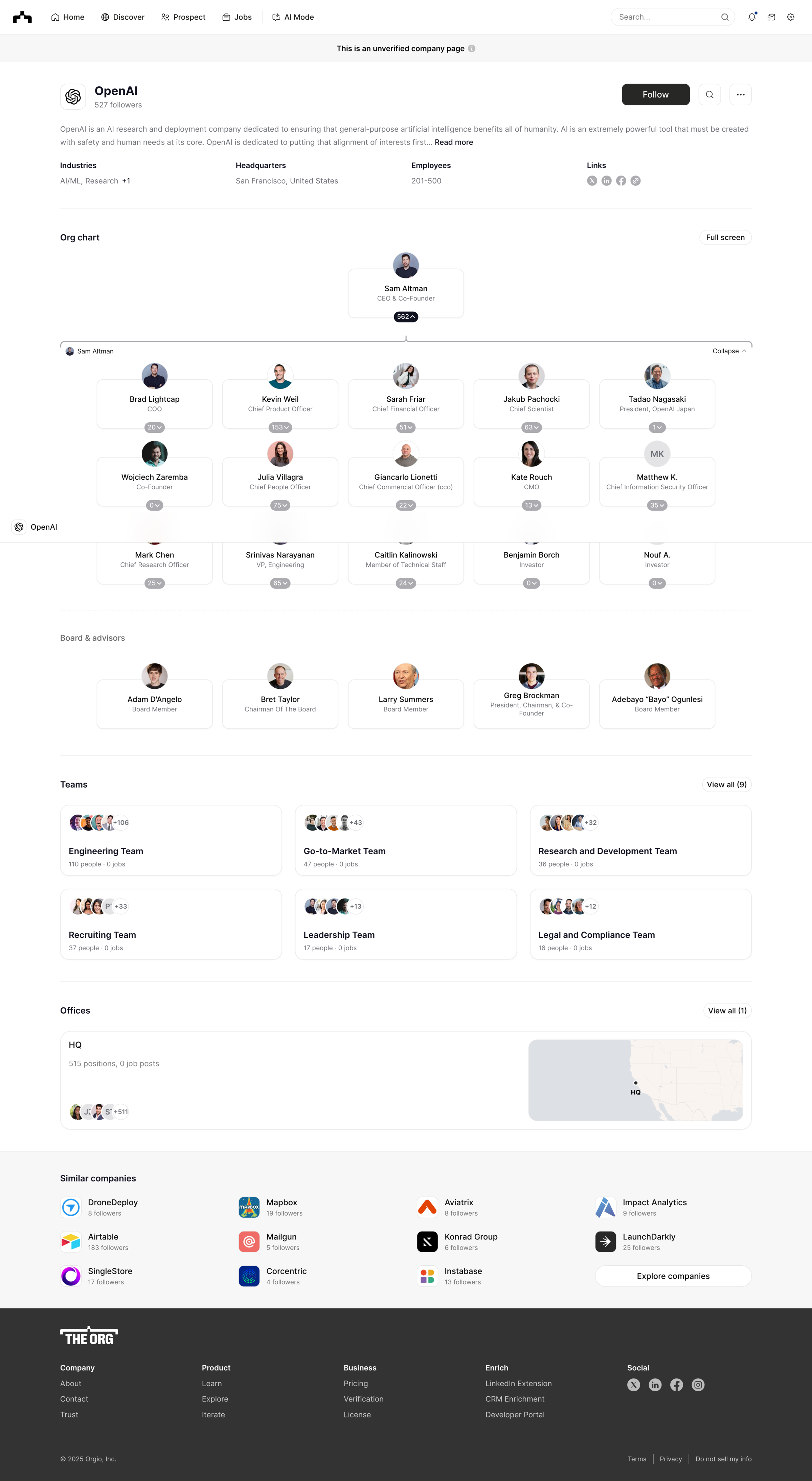 The org - OpenAI | The Org screen