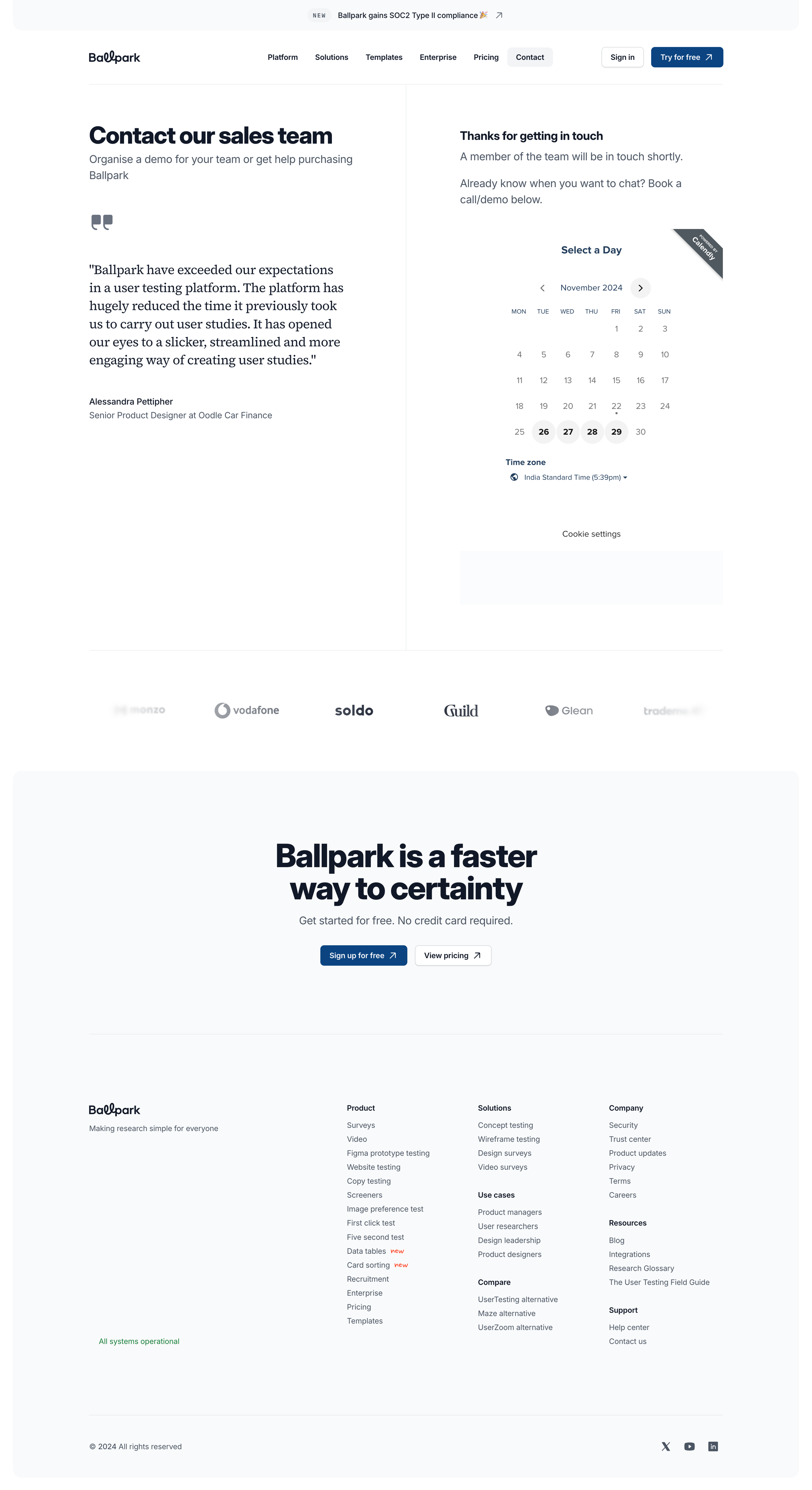 Ballpark — Contact us from Ballpark