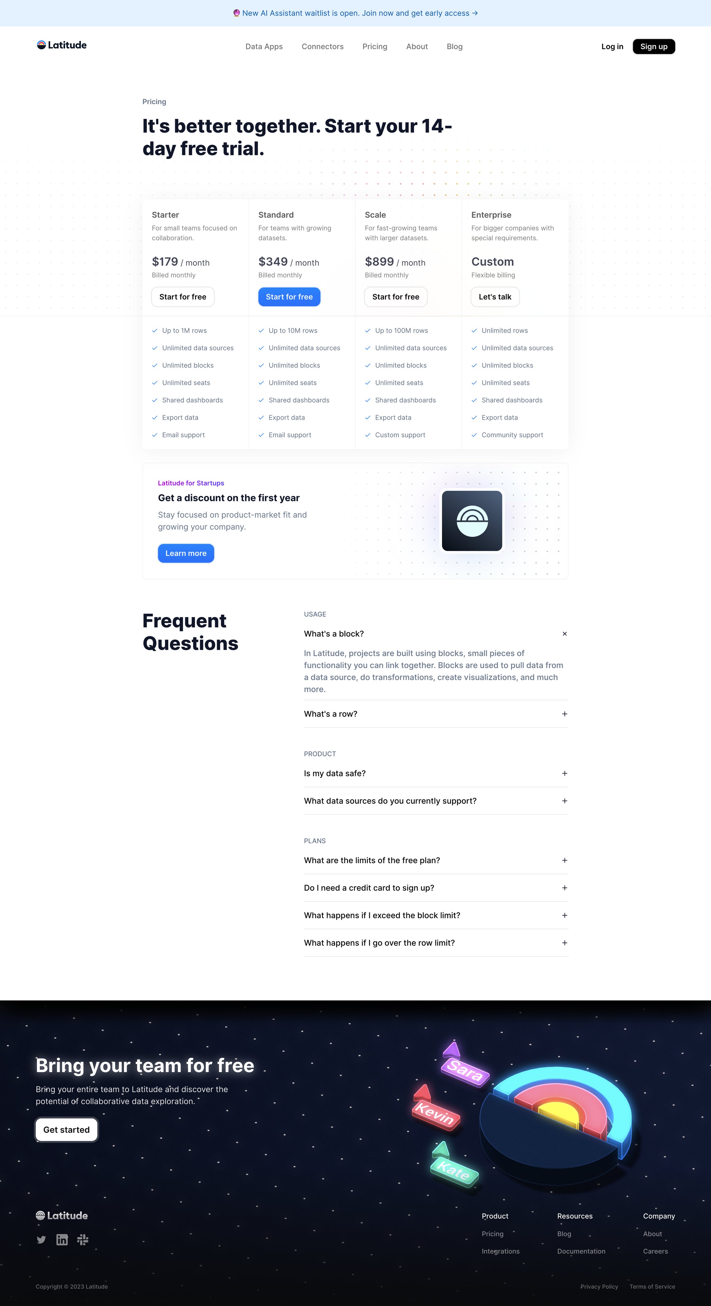 Latitude - Latitude — The data workspace for startups screen