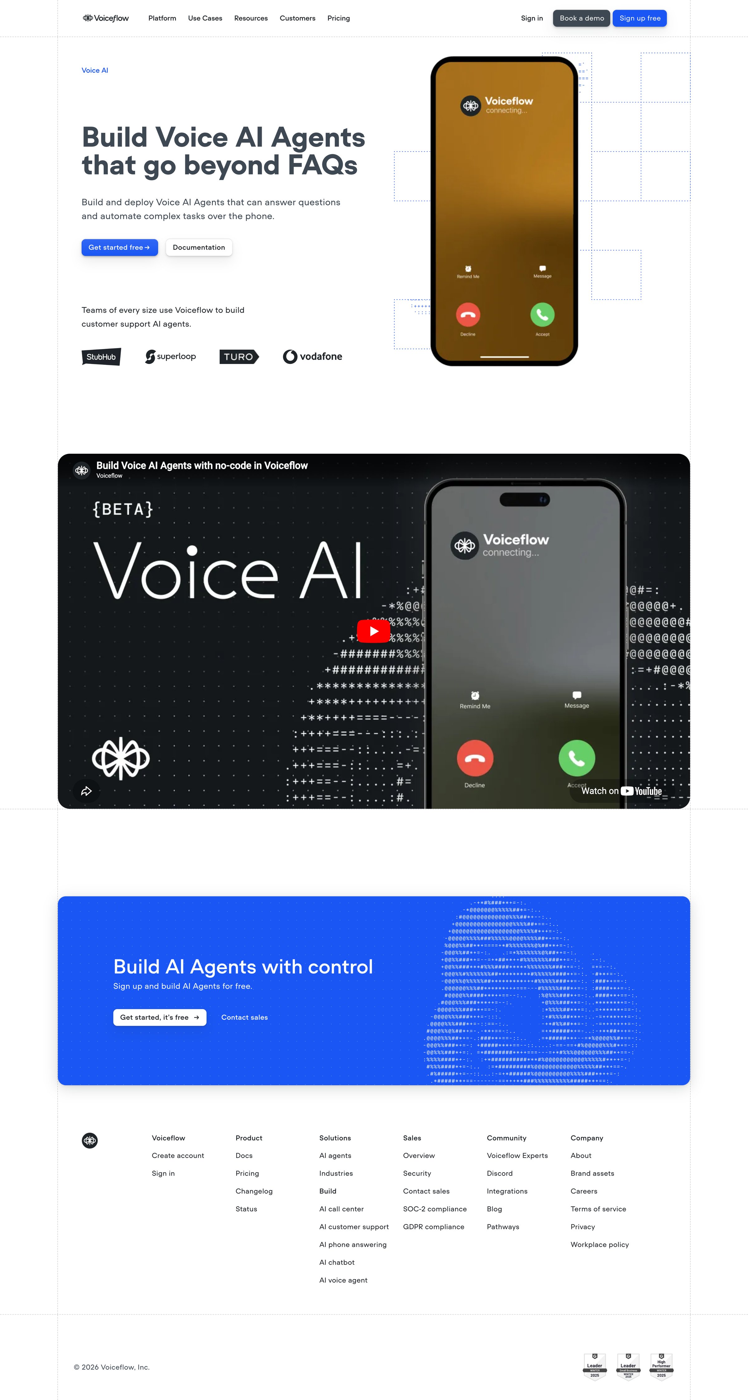 Voiceflow - Automate contact centers with Voice AI Voiceflow screen