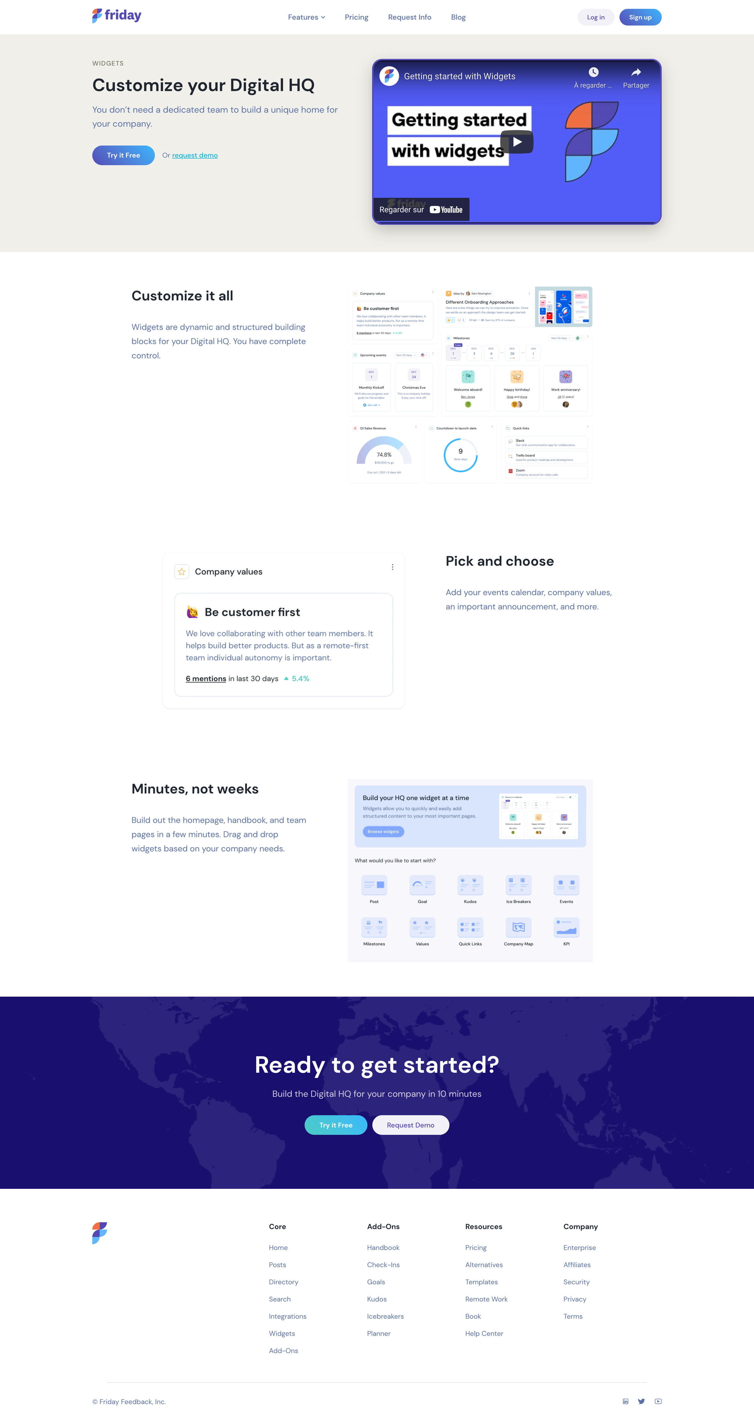 Friday - Customize your Digital HQ | Friday.app screen