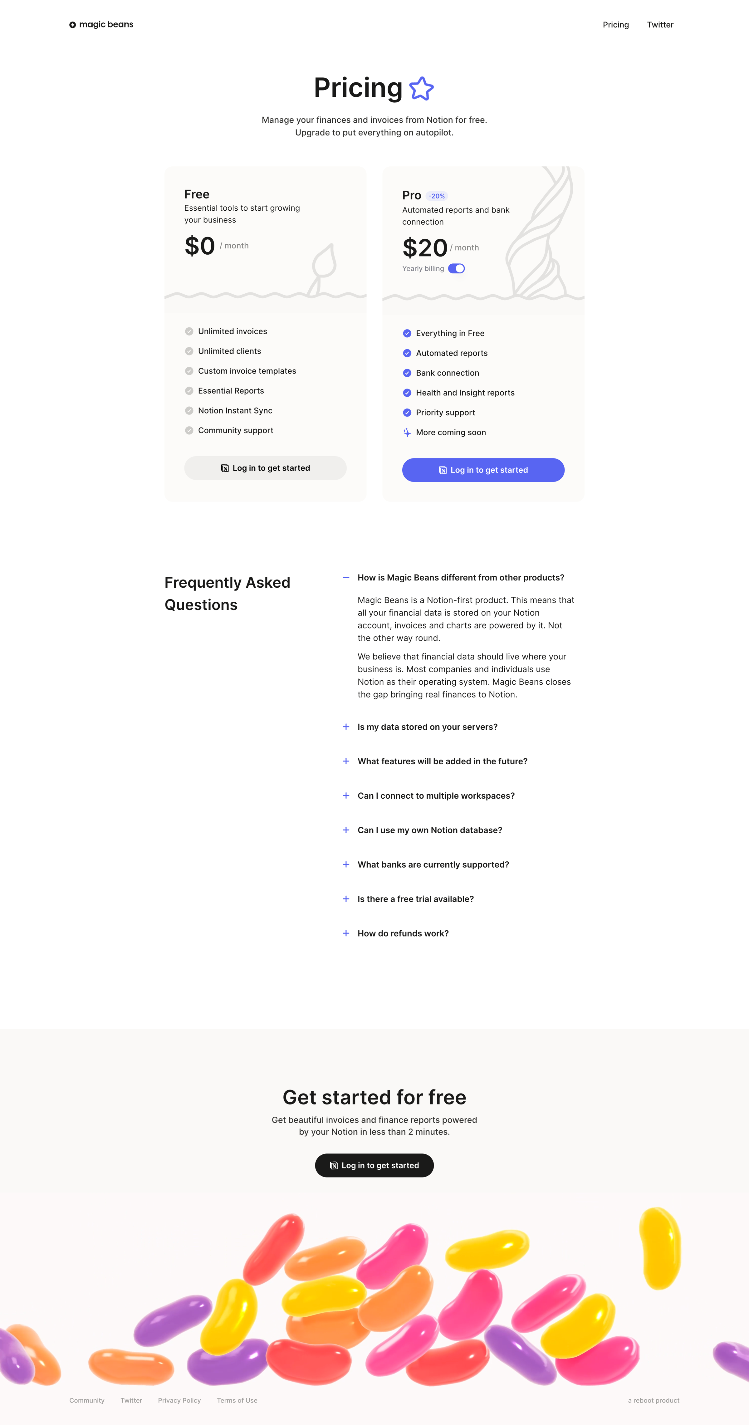 Magic Beans - Run your startup finances from Notion - Magic Beans screen