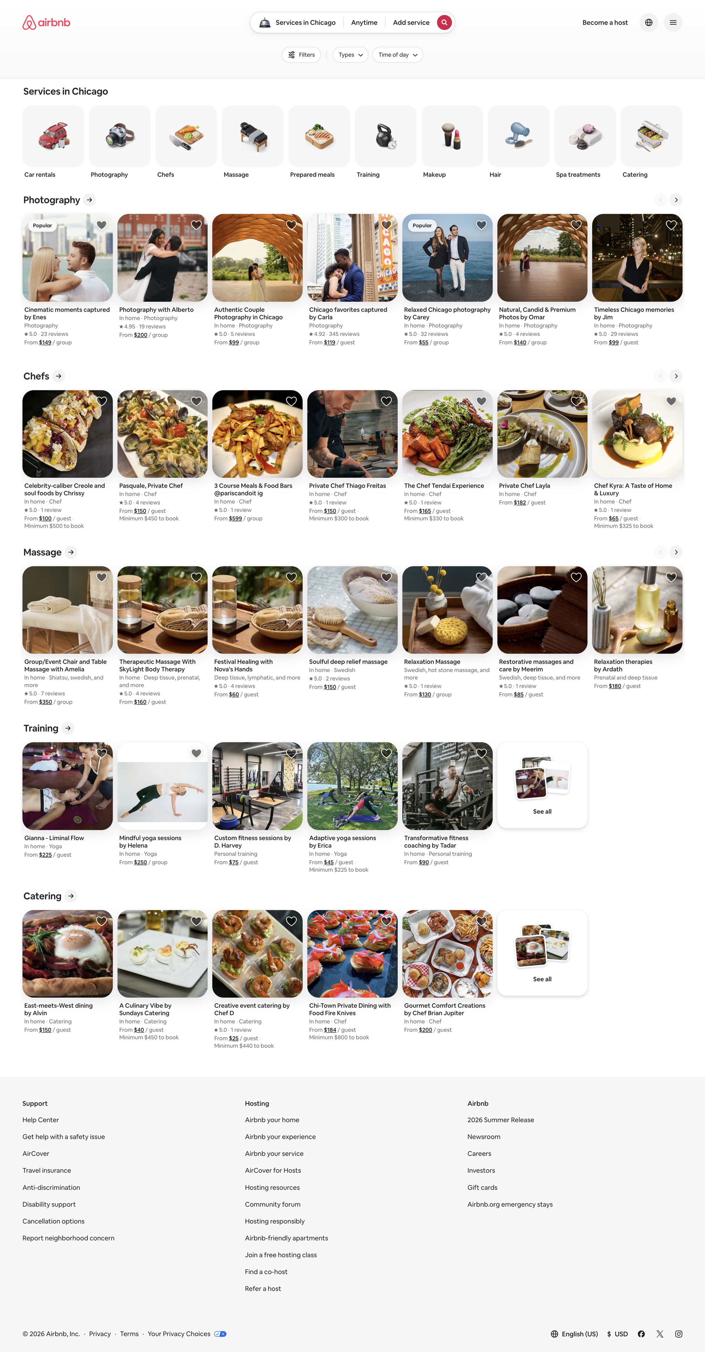 Airbnb - Services in Chicago | Airbnb screen