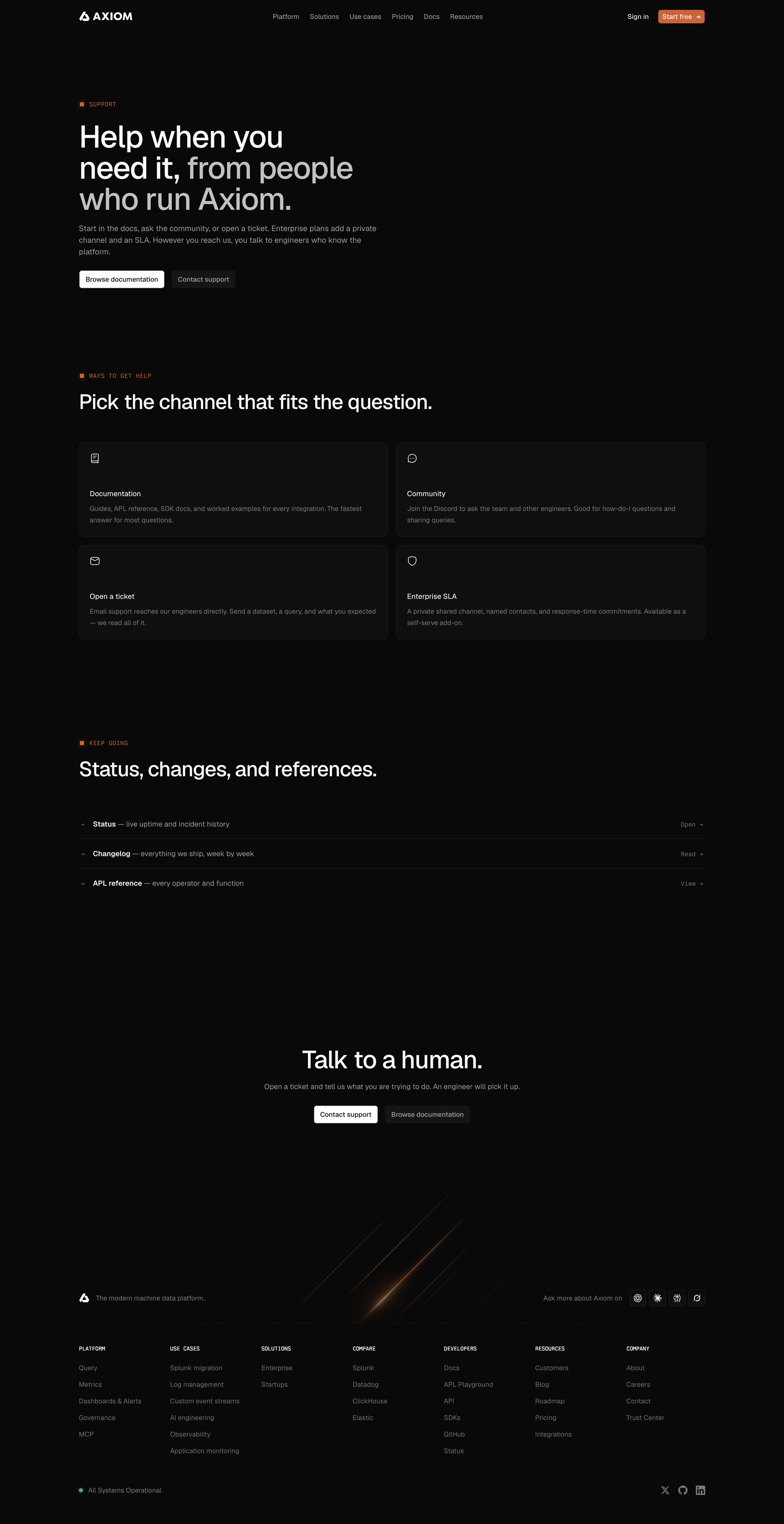 Axiom - Help when you need it, from people who run Axiom - Axiom screen