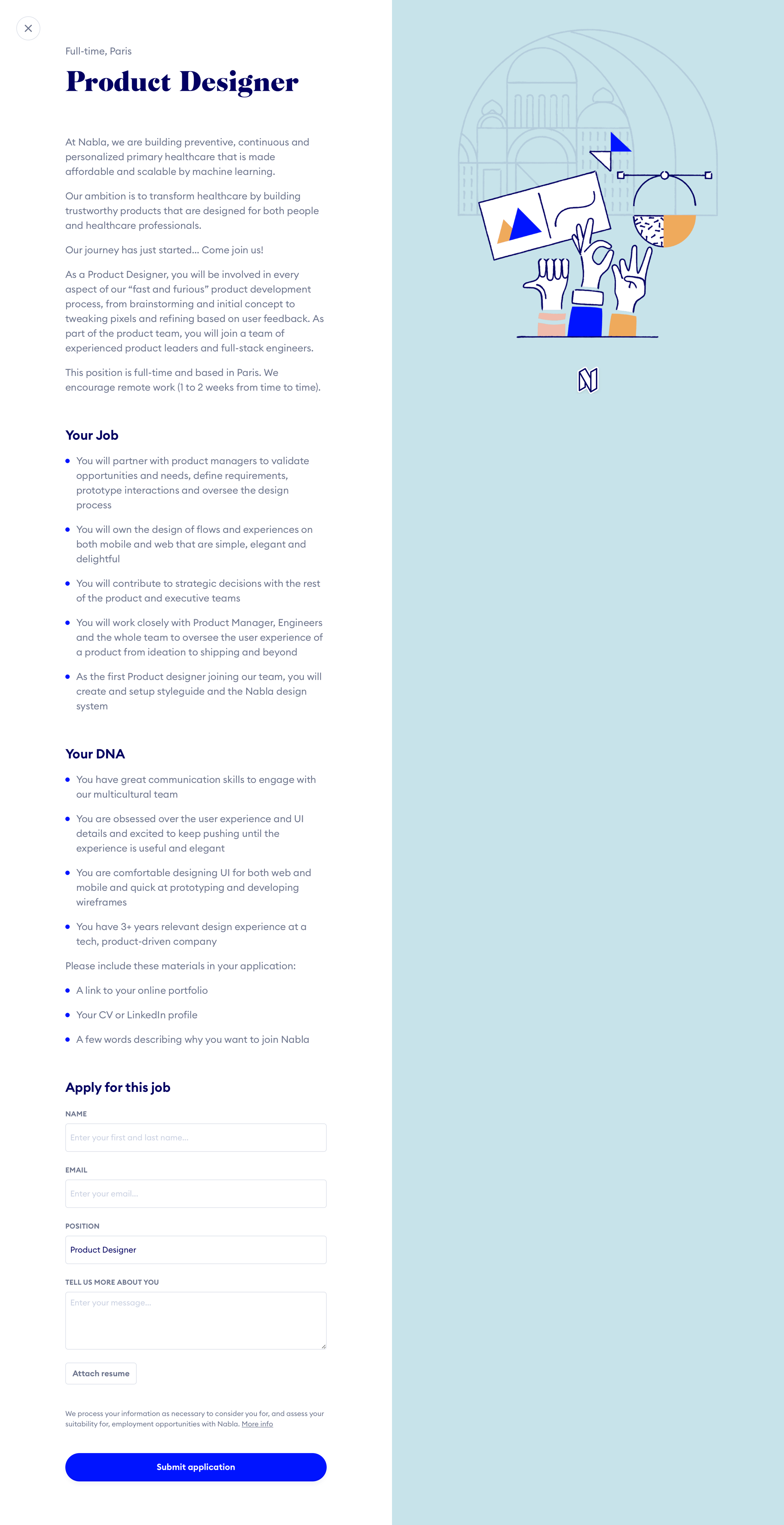 Nabla - Careers screen