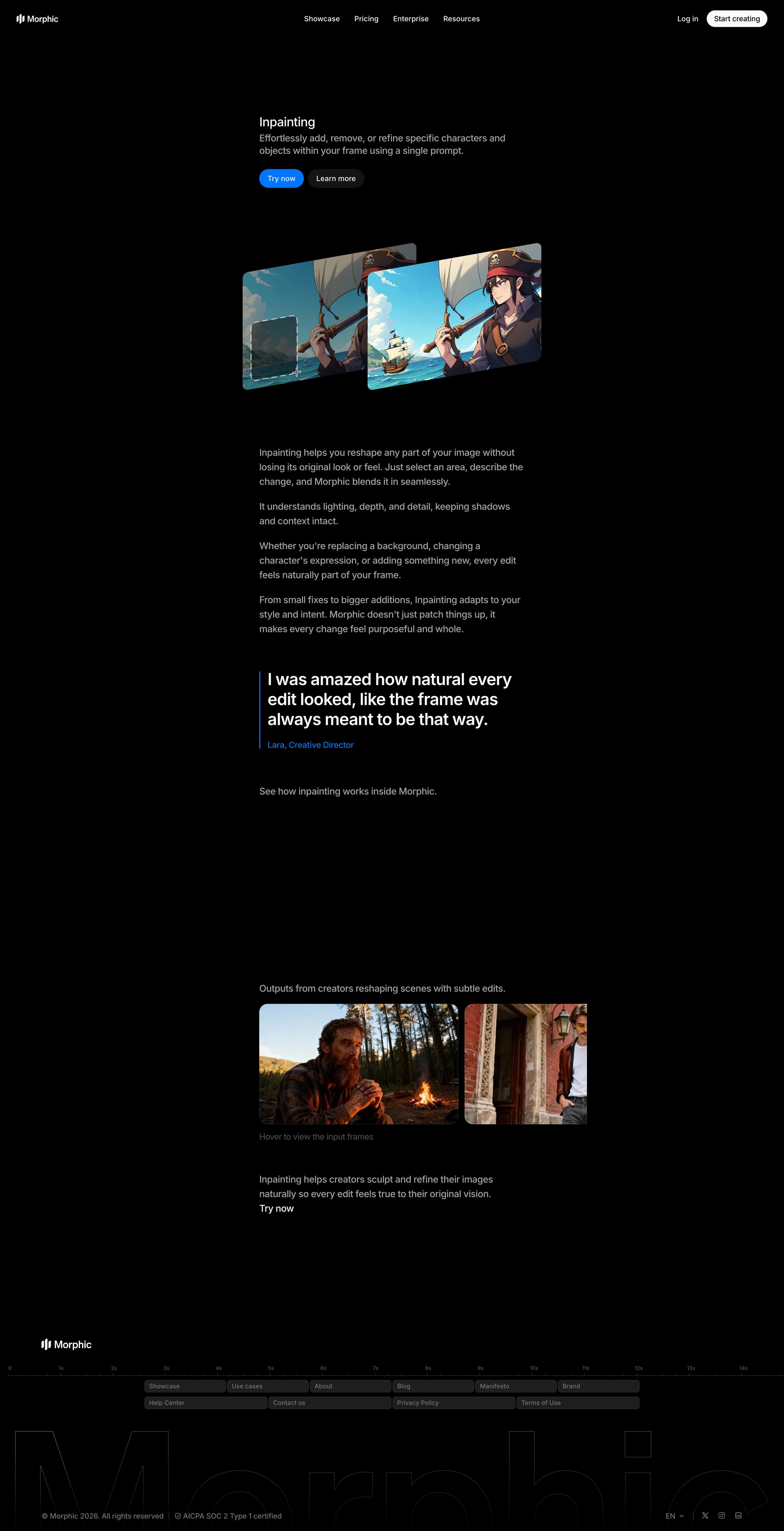 Morphic - Inpainting AI Image Editing Morphic screen