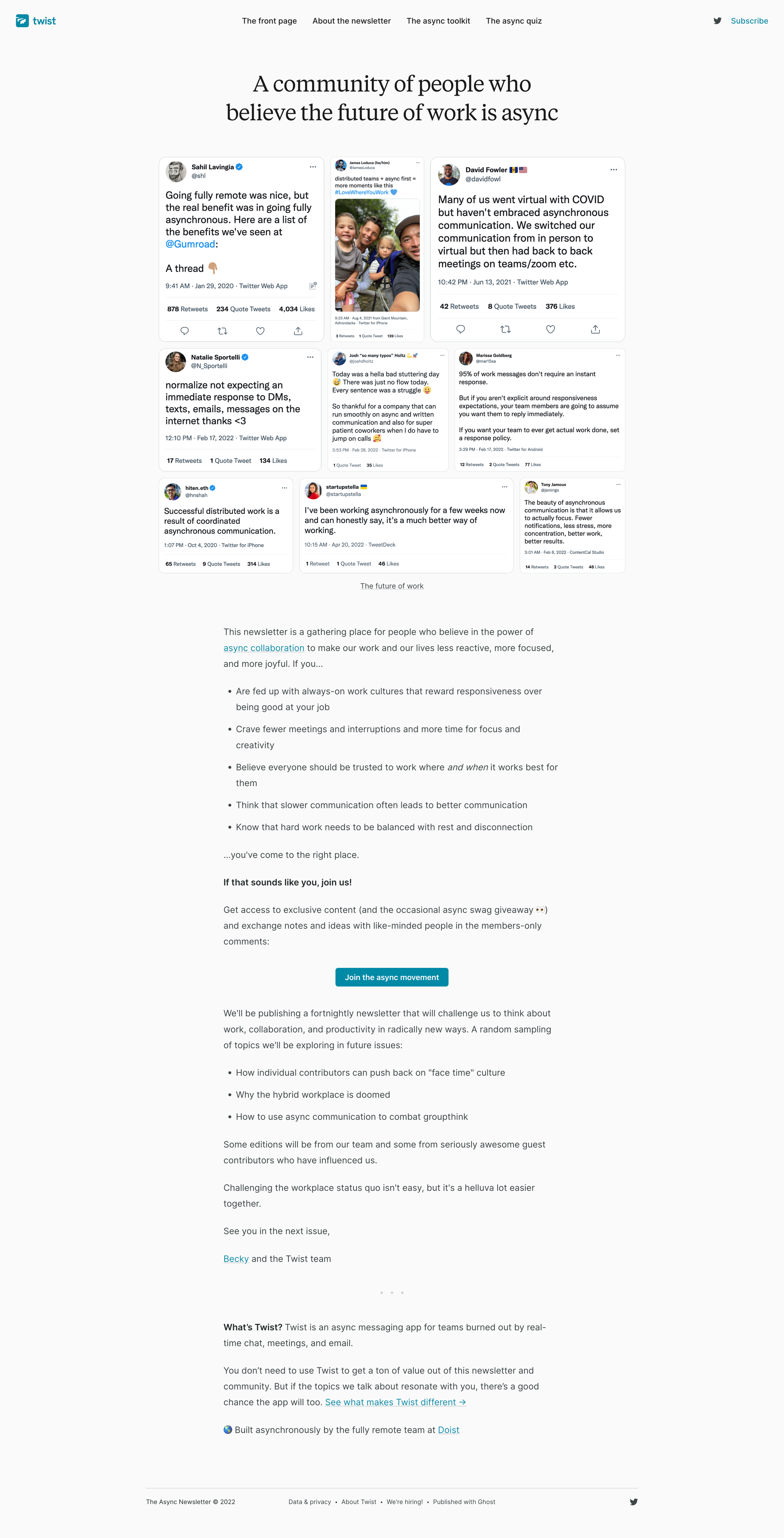 Twist - About The Async Newsletter by Twist screen