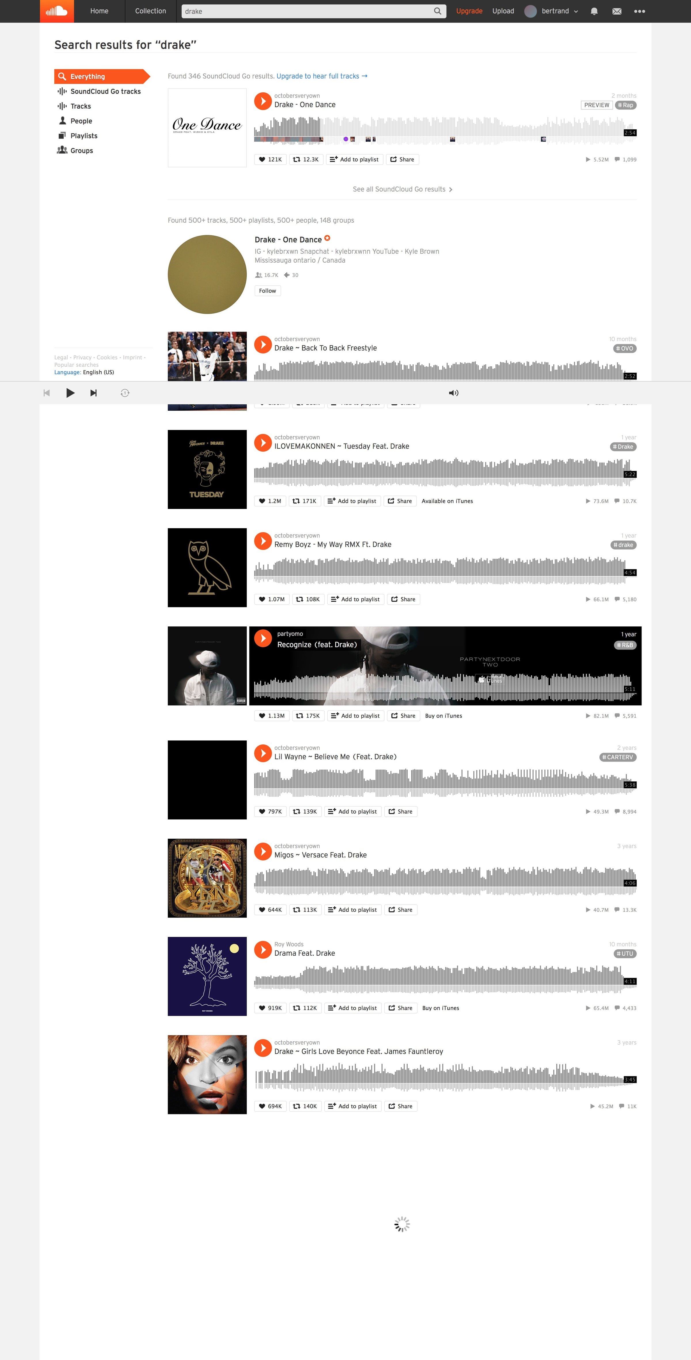 Soundcloud - Search screen