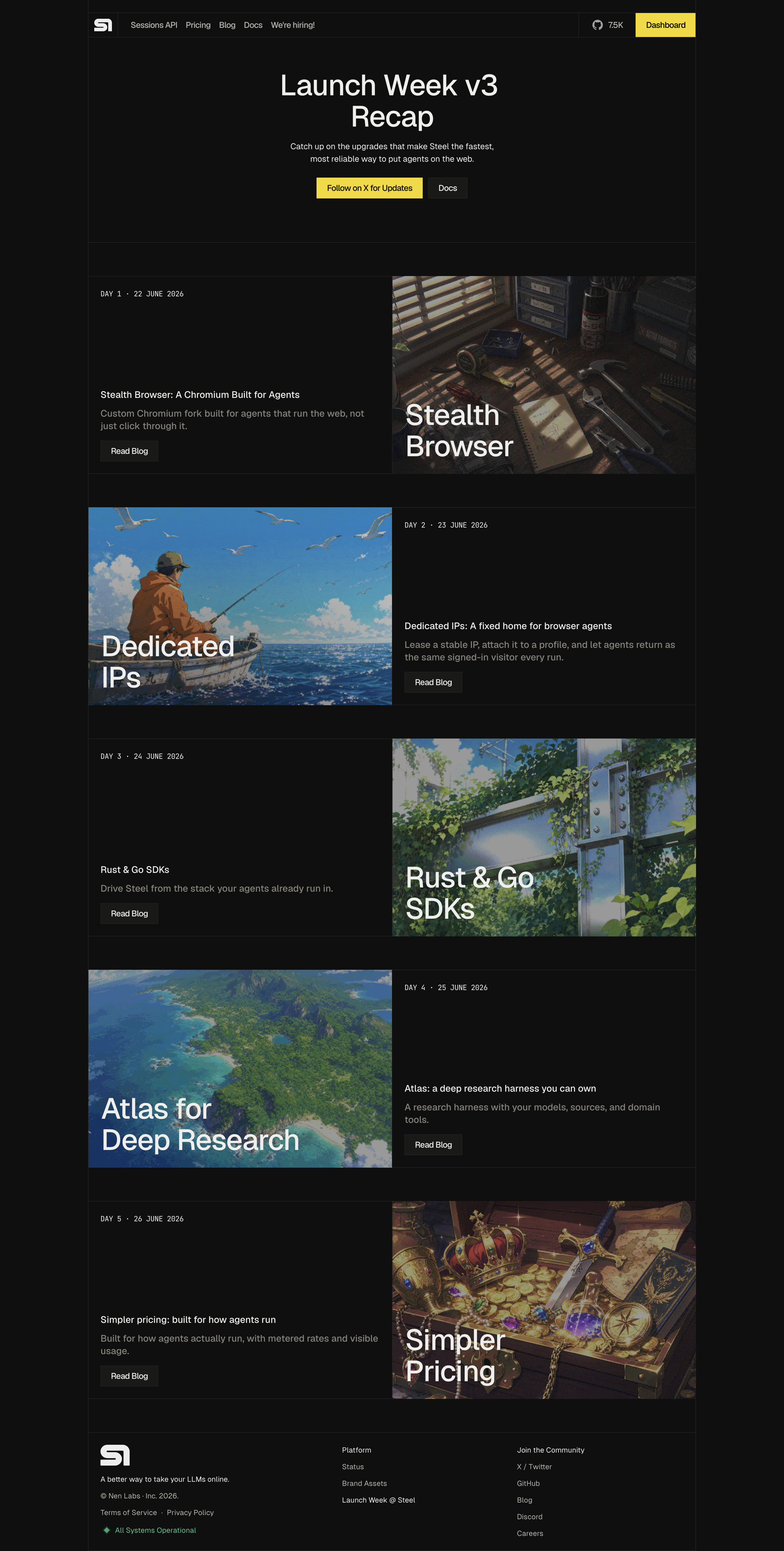 Steel - Steel | Browser Infrastructure for AI Agents screen