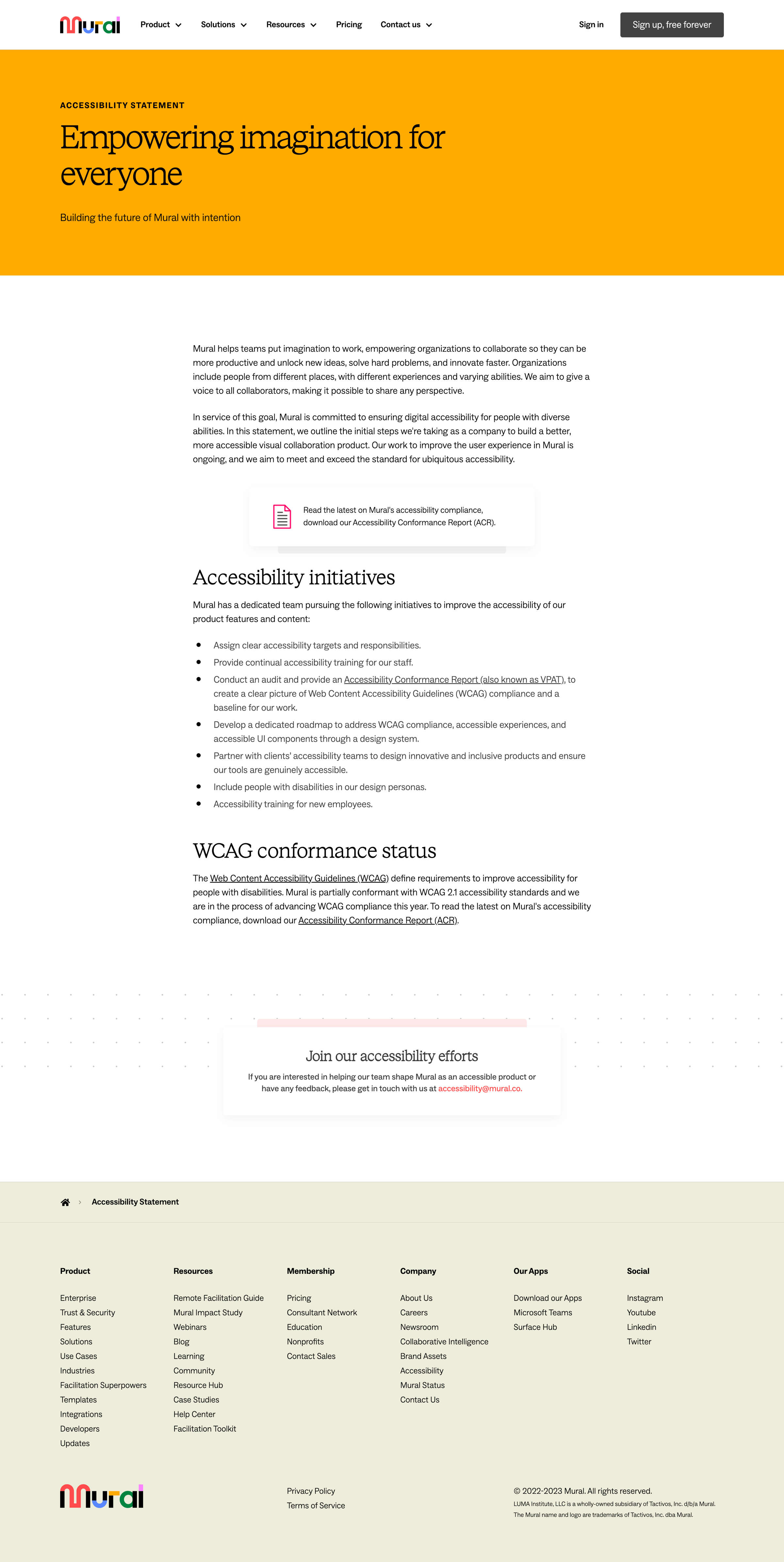 Mural - Accessibility Statement | Mural screen