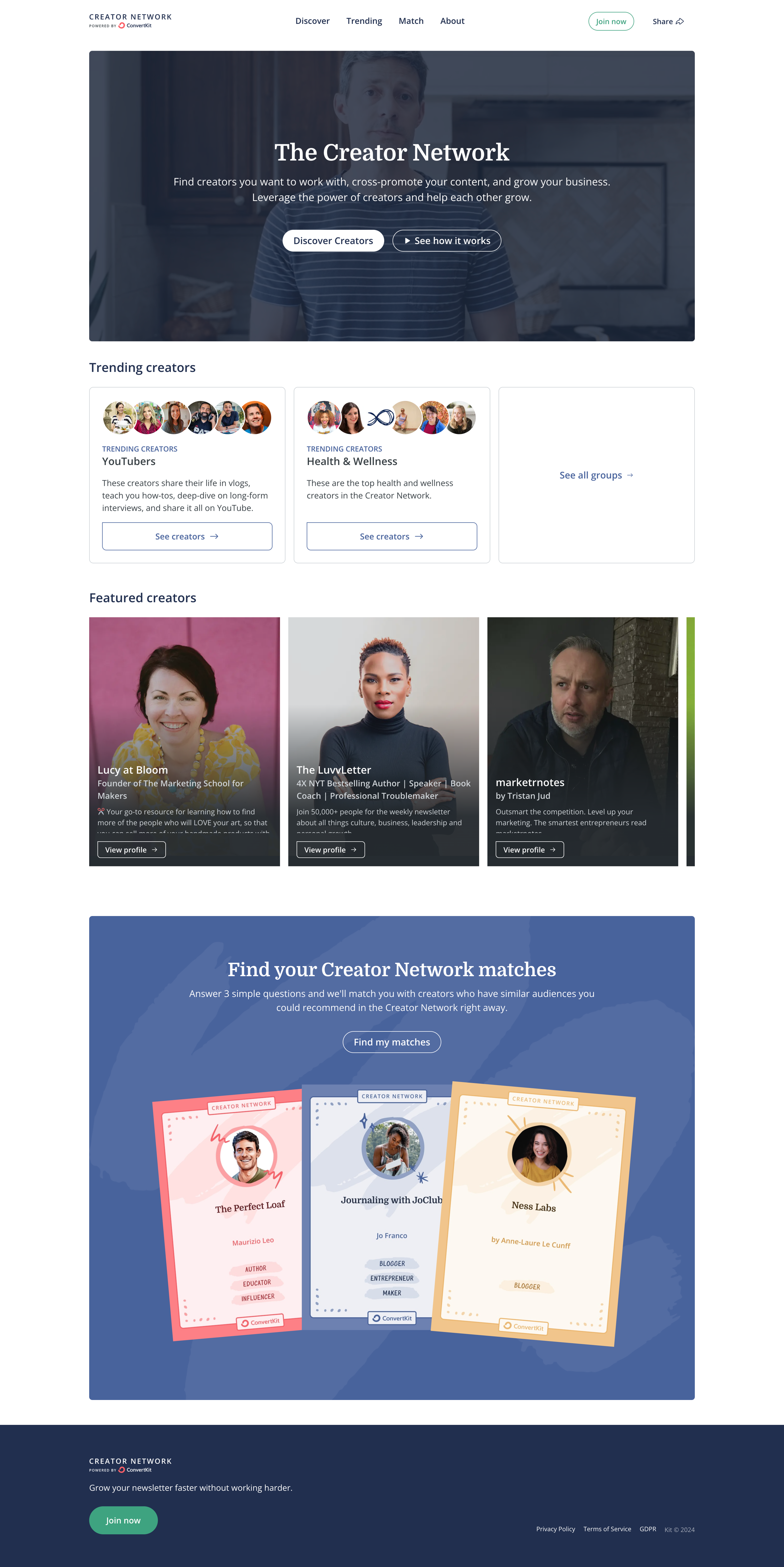 Kit - Find Creators. Make Connections. Get Recommended. Grow Together. screen